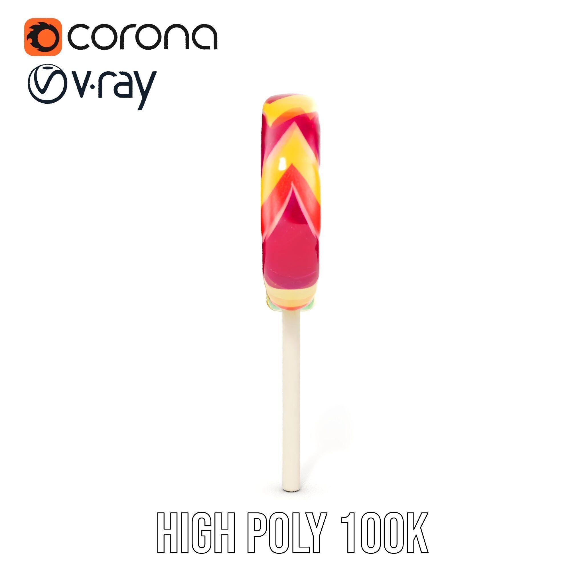 Colorful Lollipop D model pack Low-poly 3D model_20