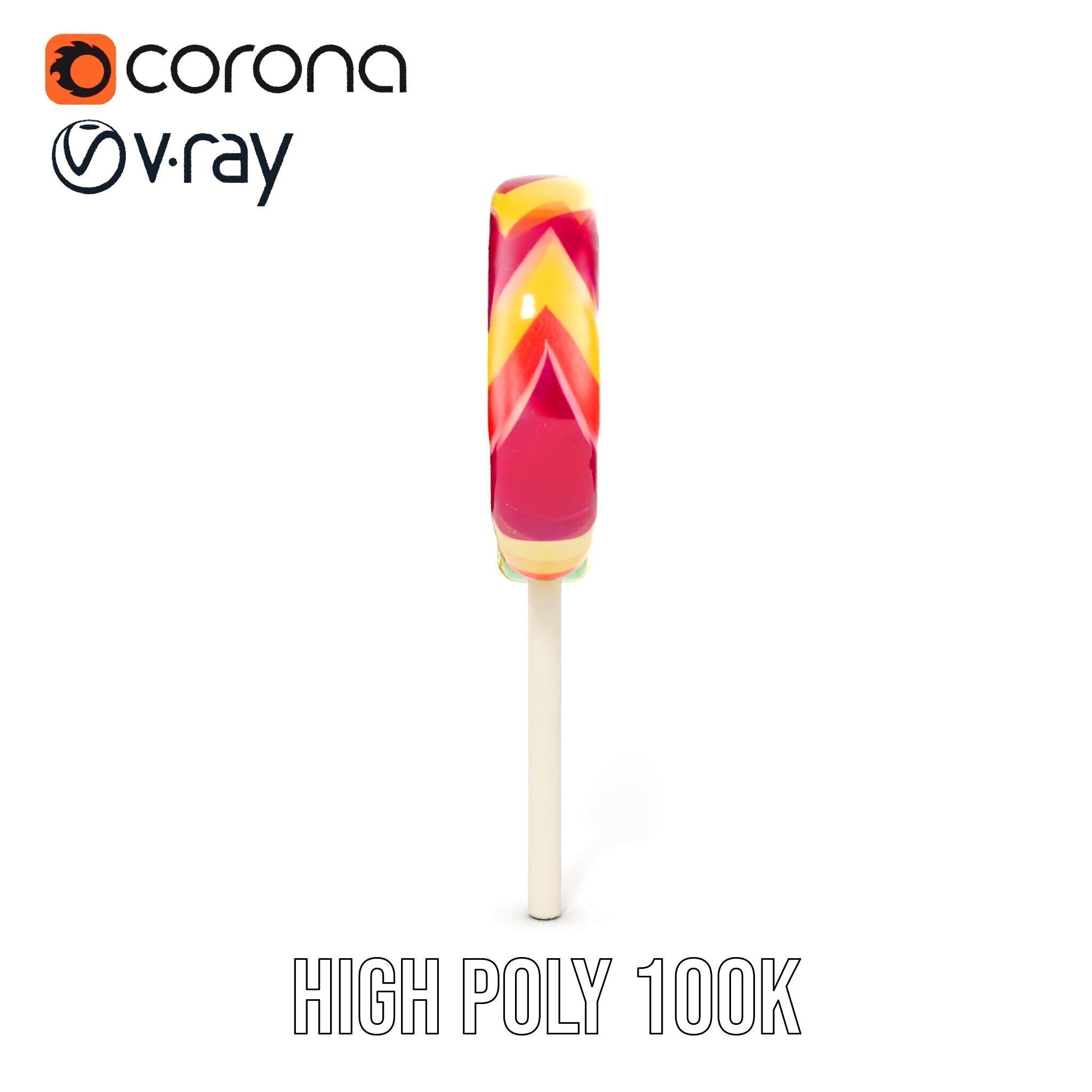 Colorful Lollipop D model pack Low-poly 3D model_19