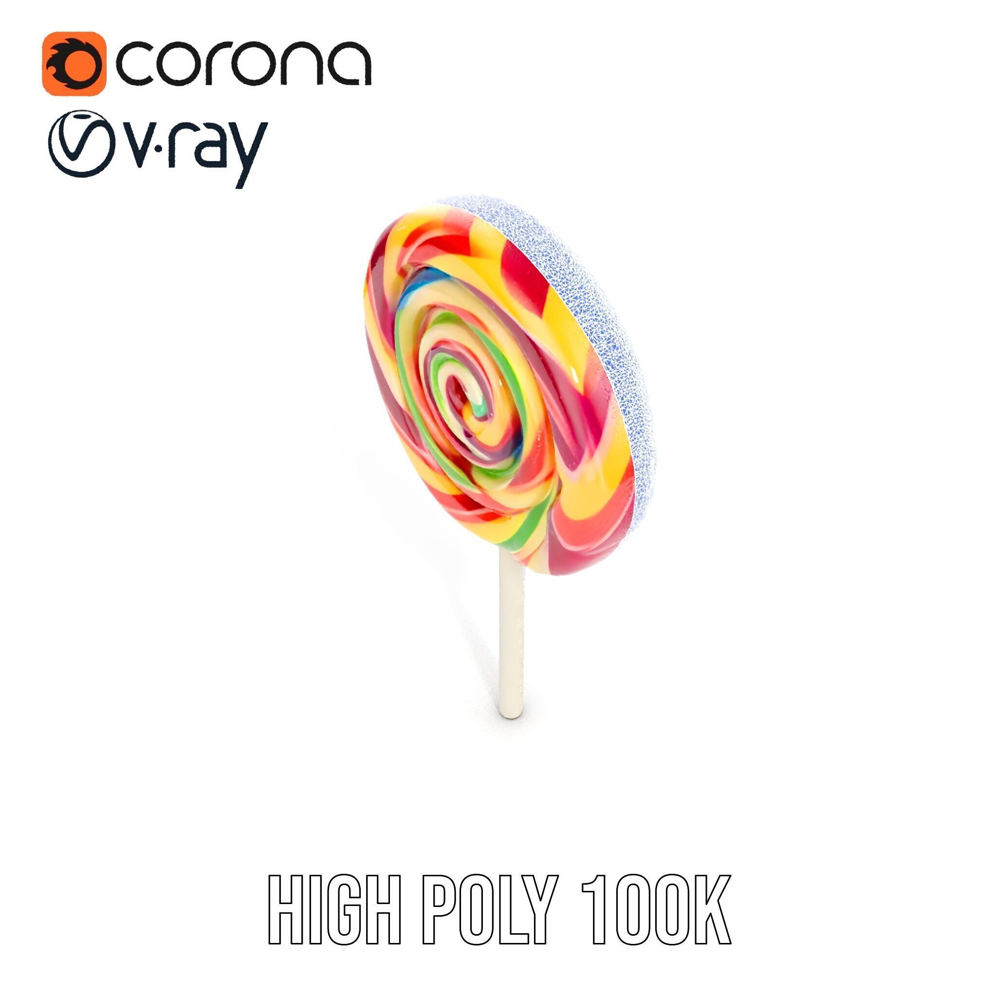 Colorful Lollipop D model pack Low-poly 3D model_38