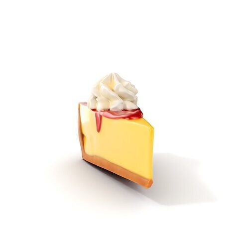 Cheesecake Slice with Whipped Cream and Sauce Model Pack Low-poly 3D model