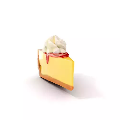 Cheesecake Slice with Whipped Cream and Sauce Model Pack Low-poly 3D model