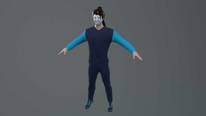 character with mask 3D model
