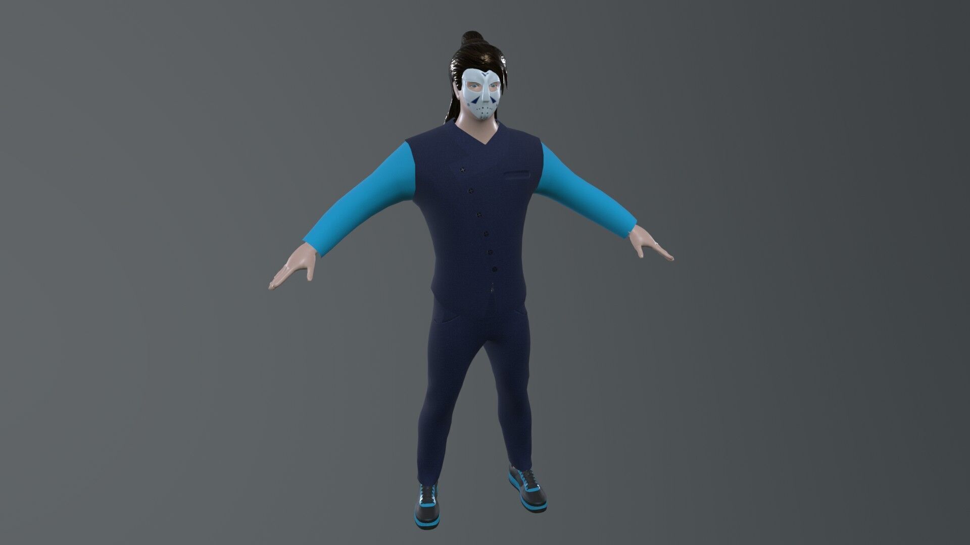 character with mask 3D model_1