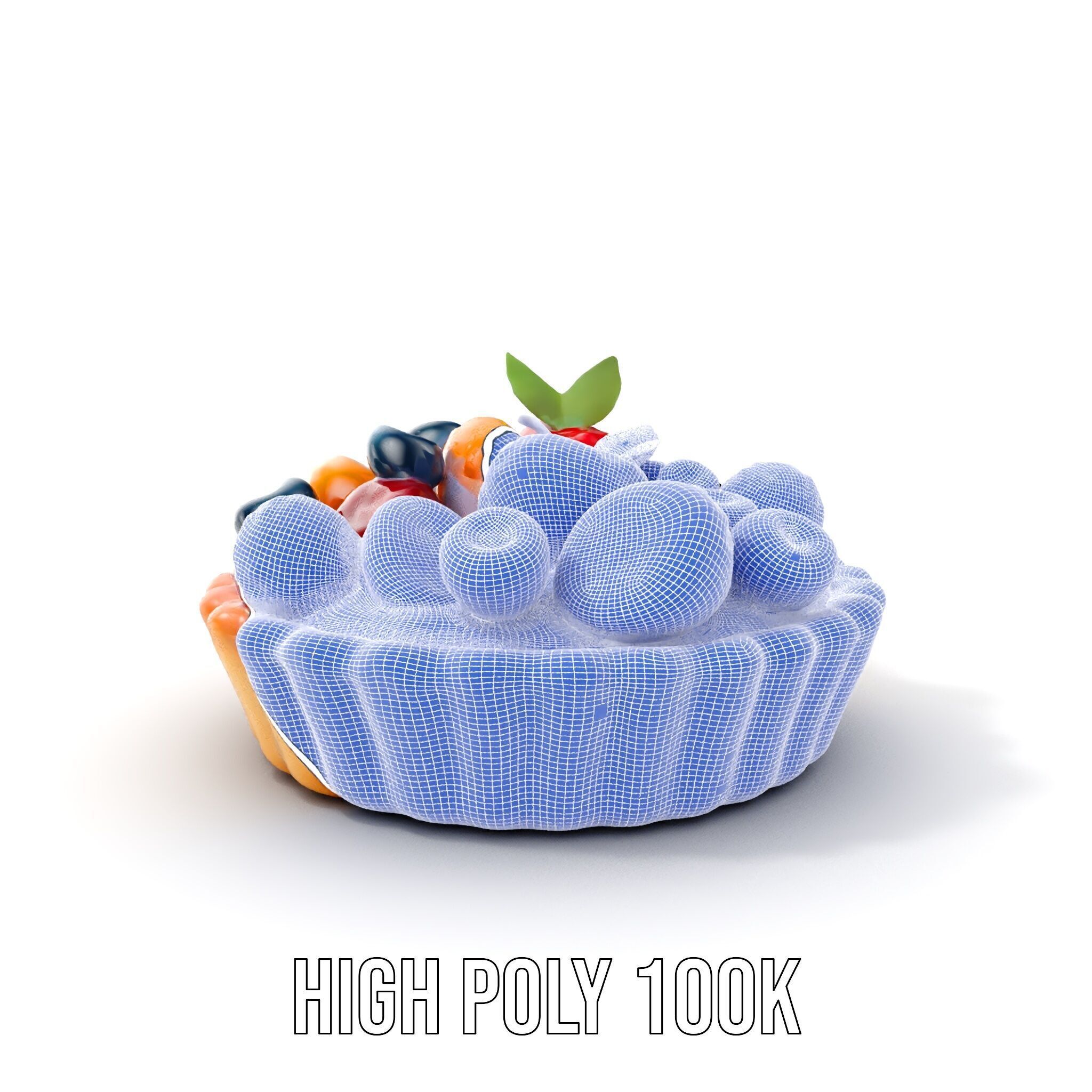 Fruit Tart Model Pack with Detailed PBR Textures Low-poly 3D model_4