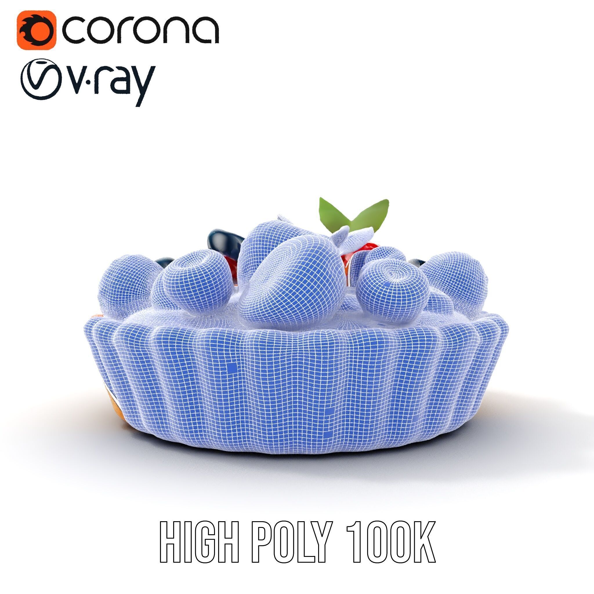 Fruit Tart Model Pack with Detailed PBR Textures Low-poly 3D model_37