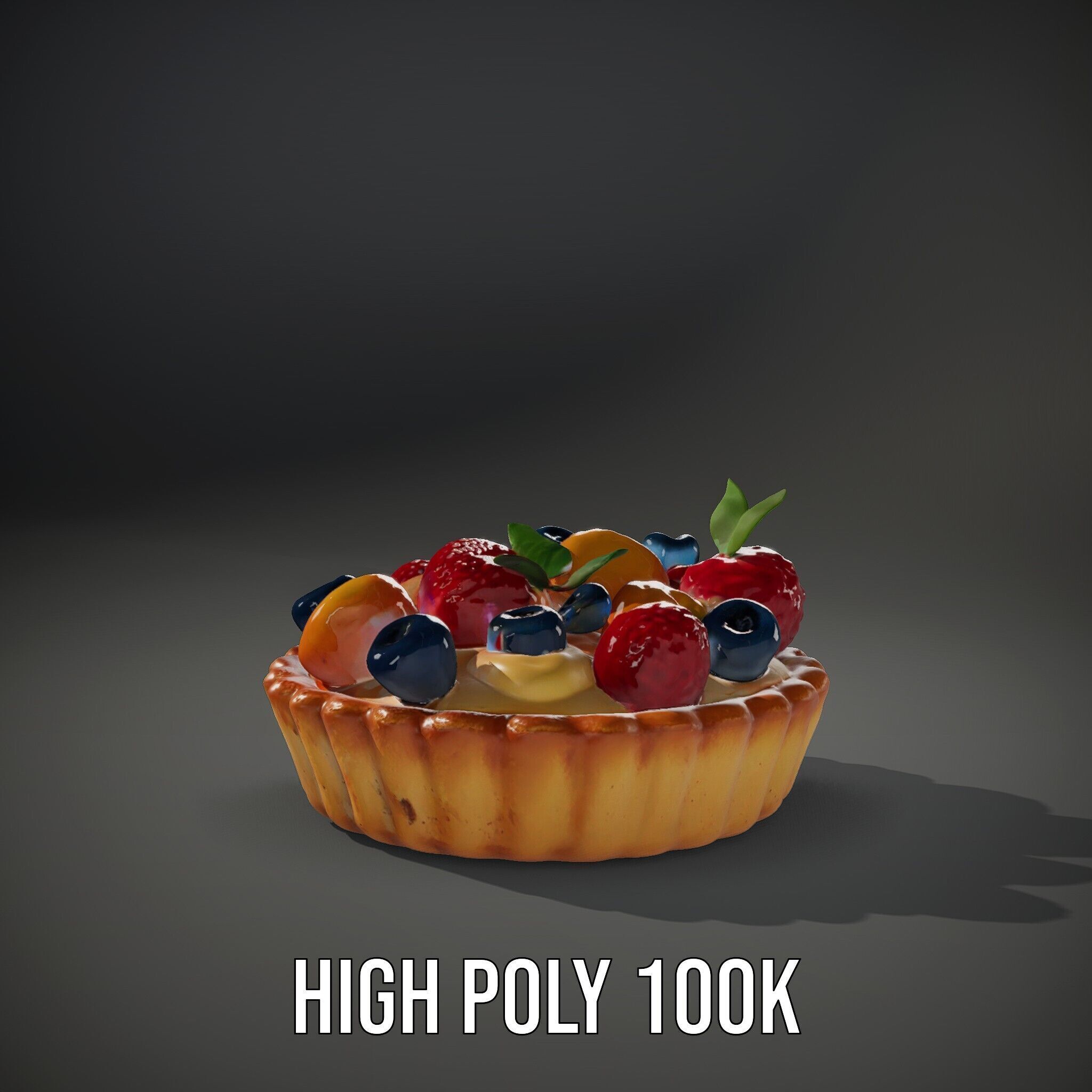 Fruit Tart Model Pack with Detailed PBR Textures Low-poly 3D model_8