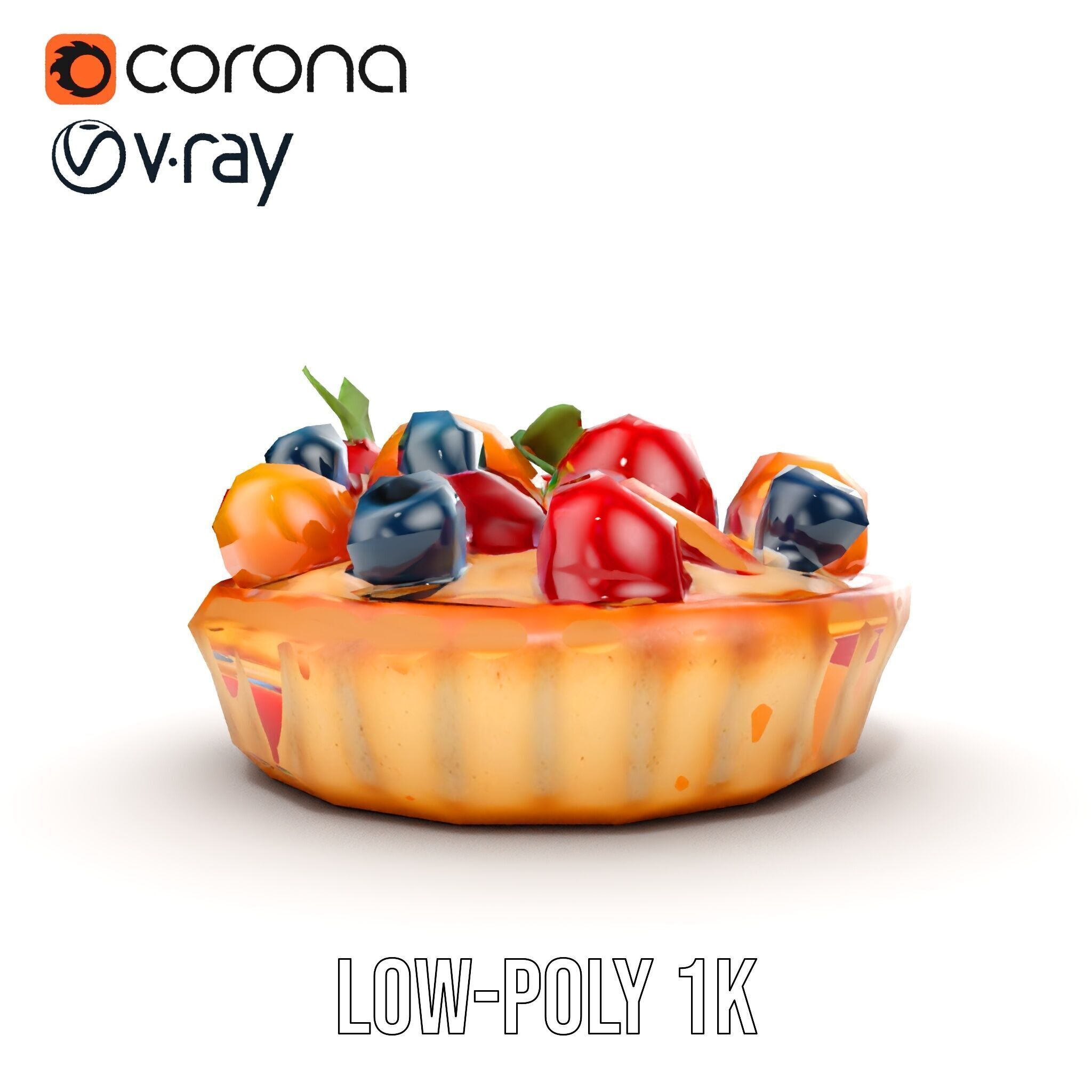 Fruit Tart Model Pack with Detailed PBR Textures Low-poly 3D model_20
