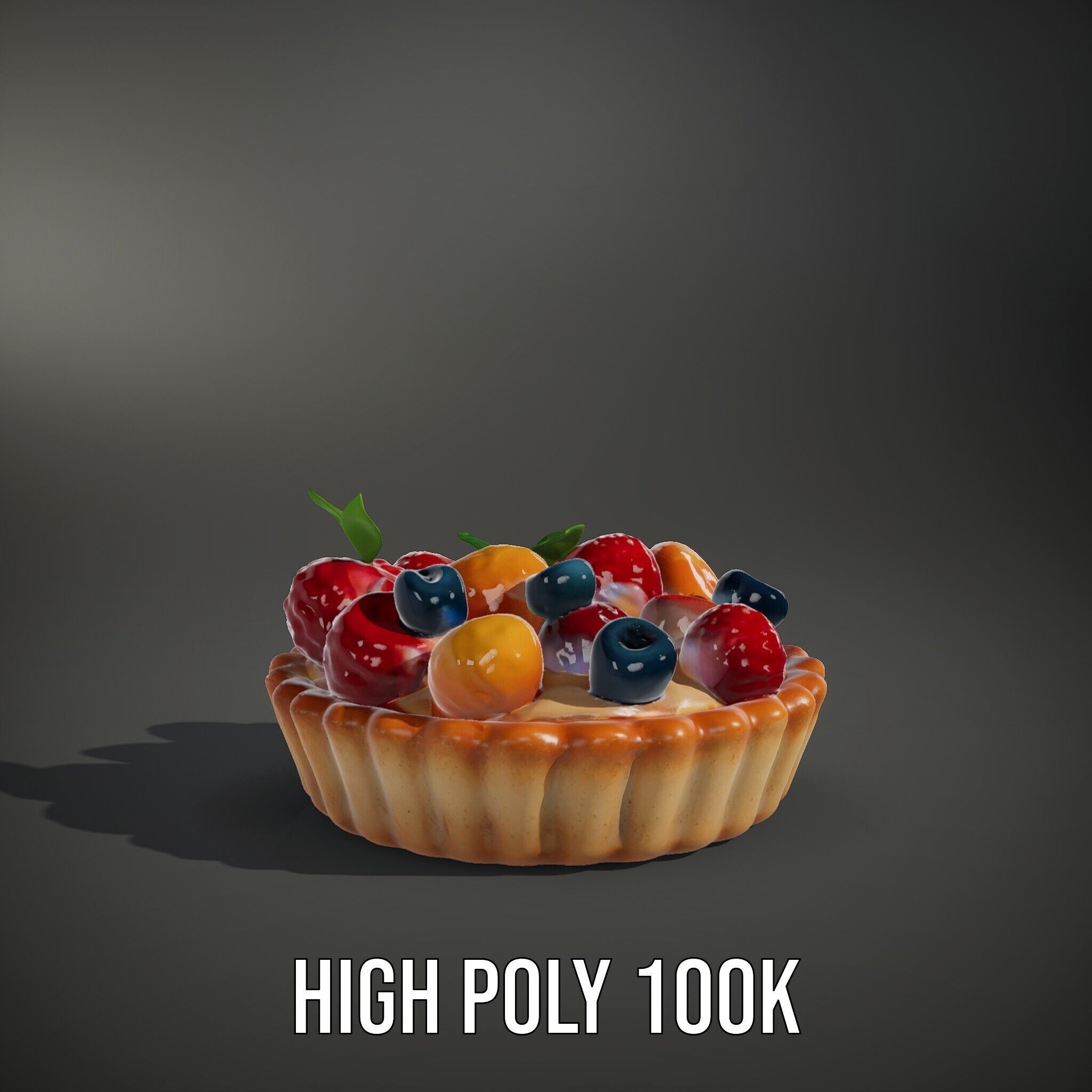 Fruit Tart Model Pack with Detailed PBR Textures Low-poly 3D model_14