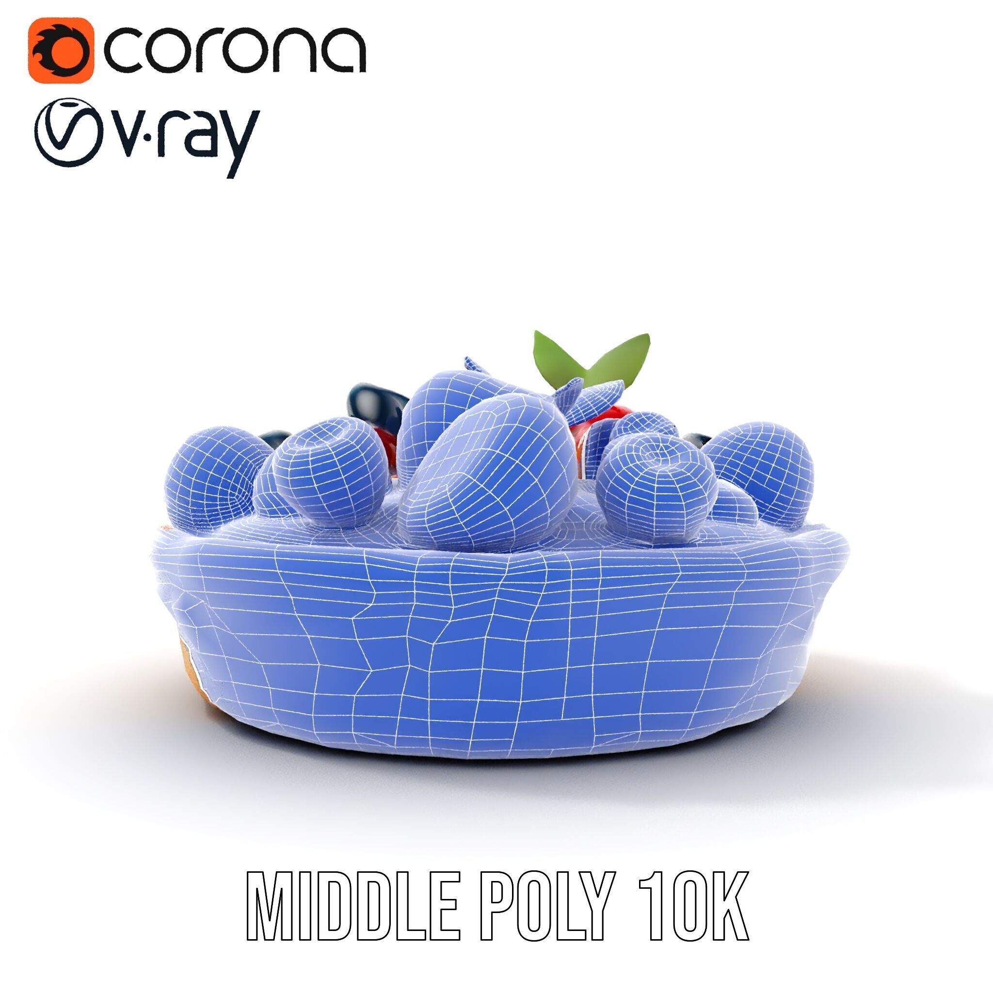 Fruit Tart Model Pack with Detailed PBR Textures Low-poly 3D model_22
