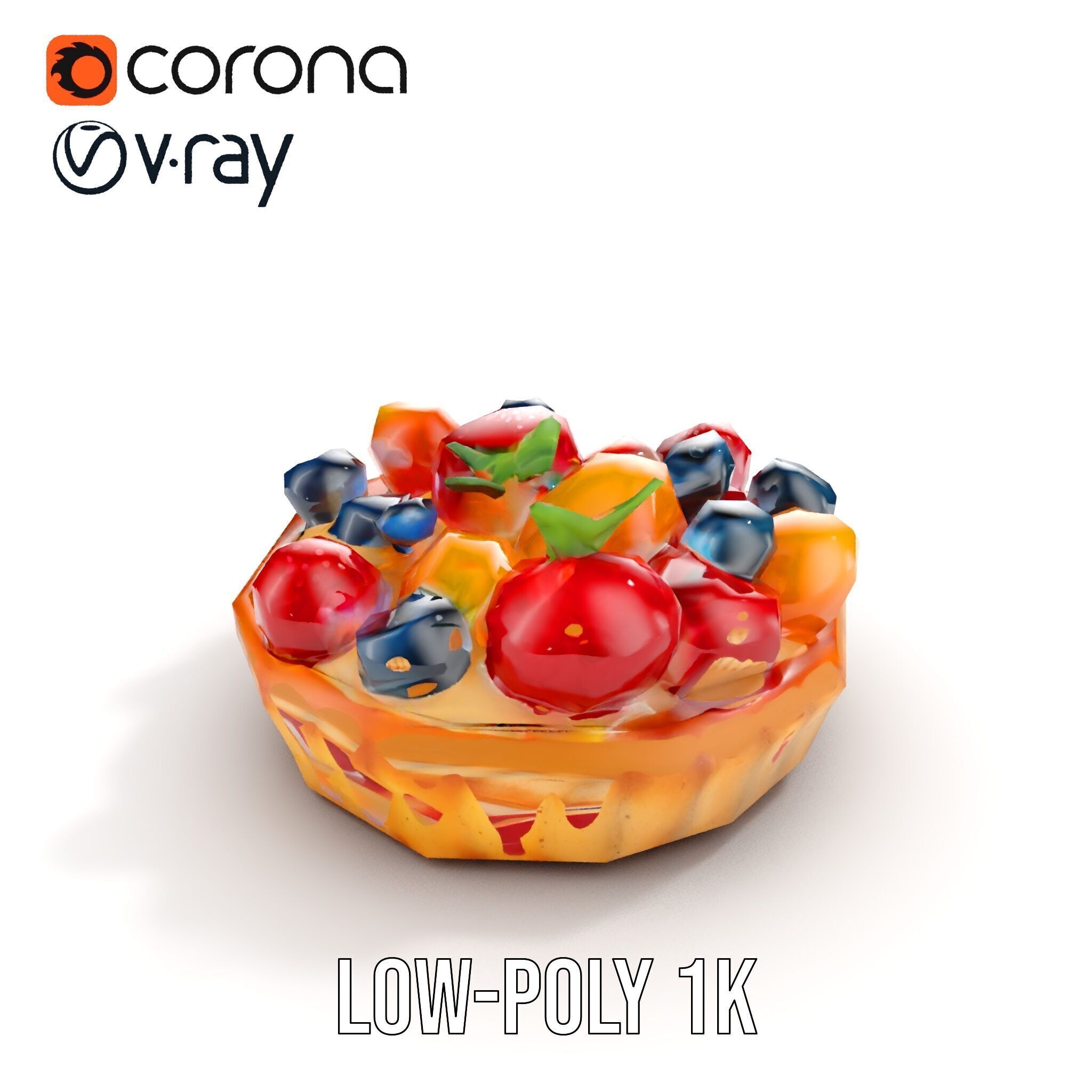 Fruit Tart Model Pack with Detailed PBR Textures Low-poly 3D model_16