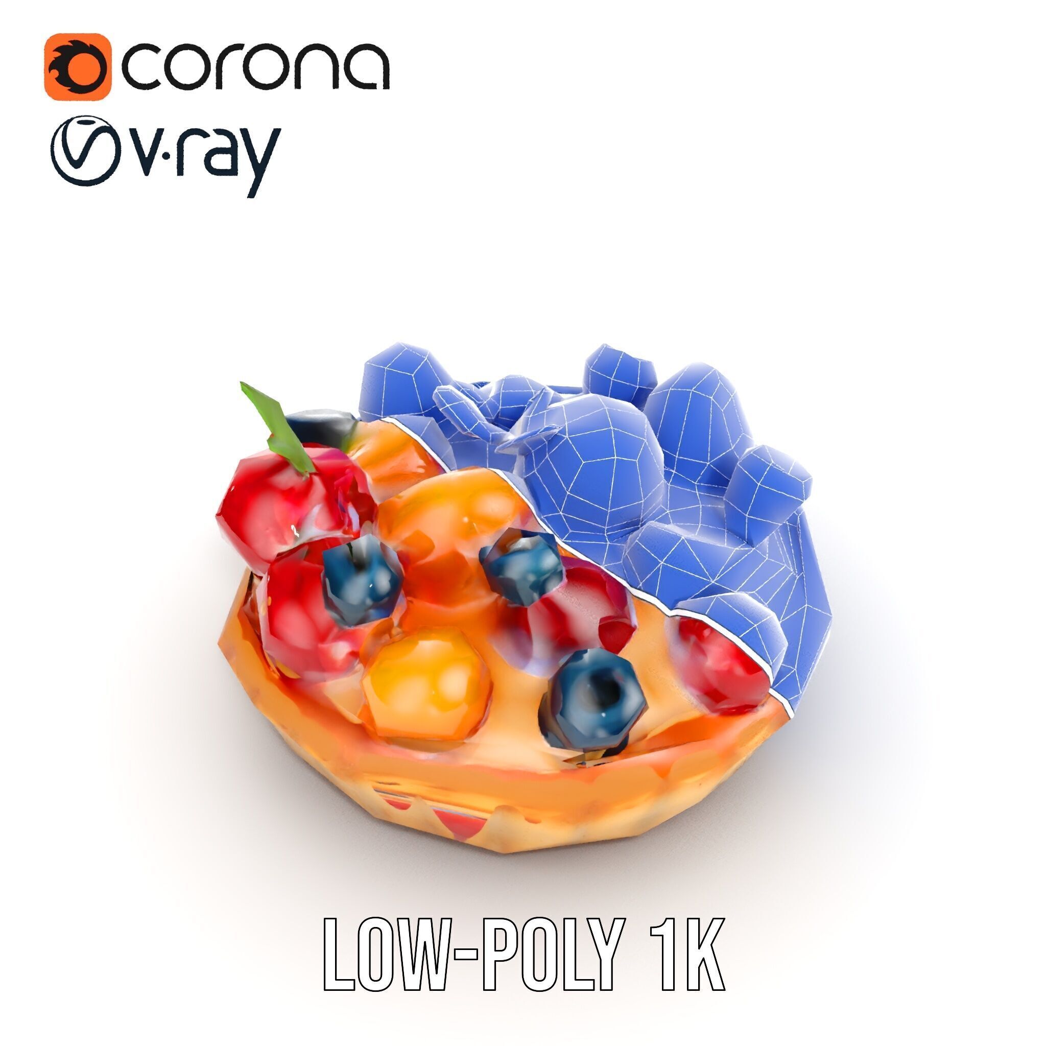 Fruit Tart Model Pack with Detailed PBR Textures Low-poly 3D model_23