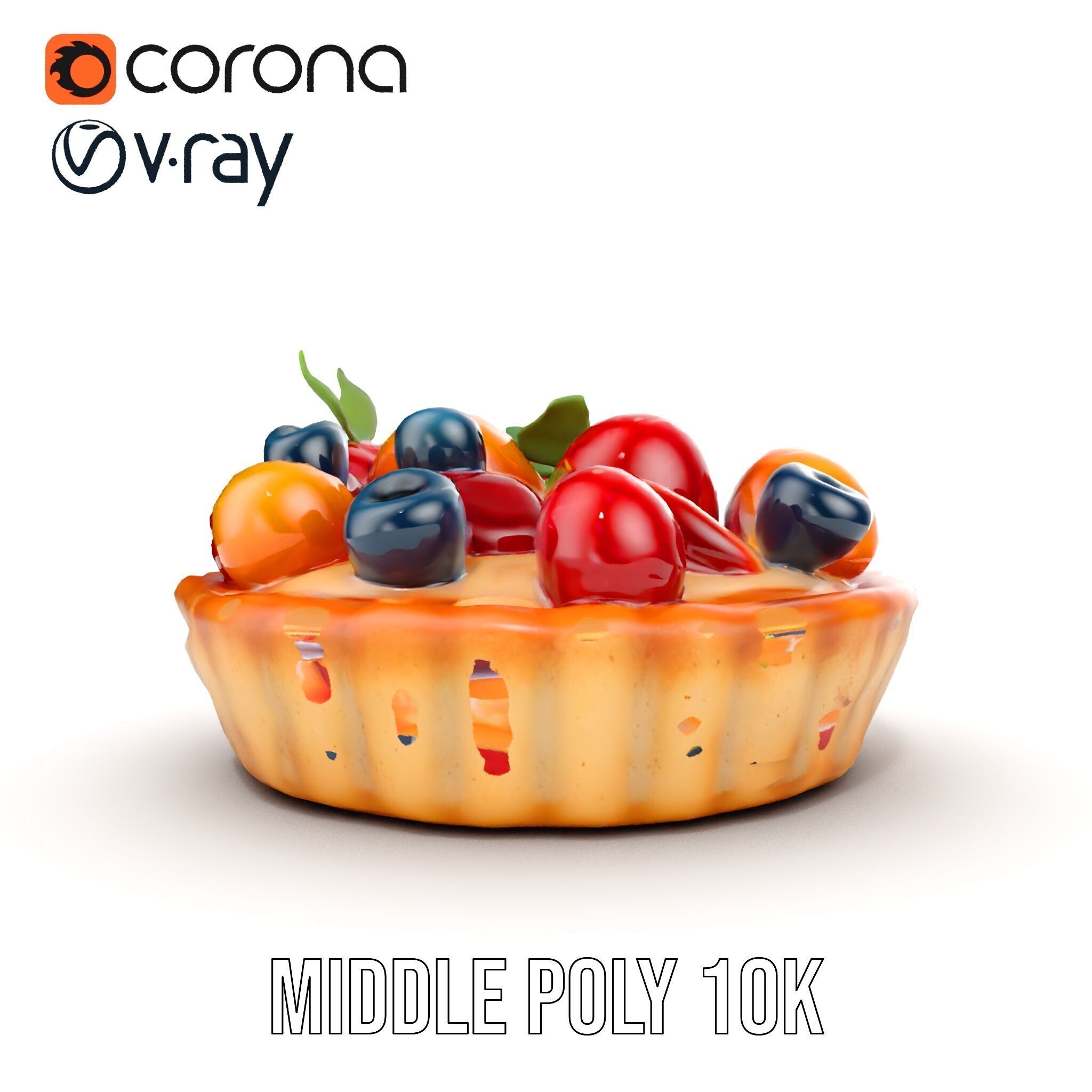 Fruit Tart Model Pack with Detailed PBR Textures Low-poly 3D model_25