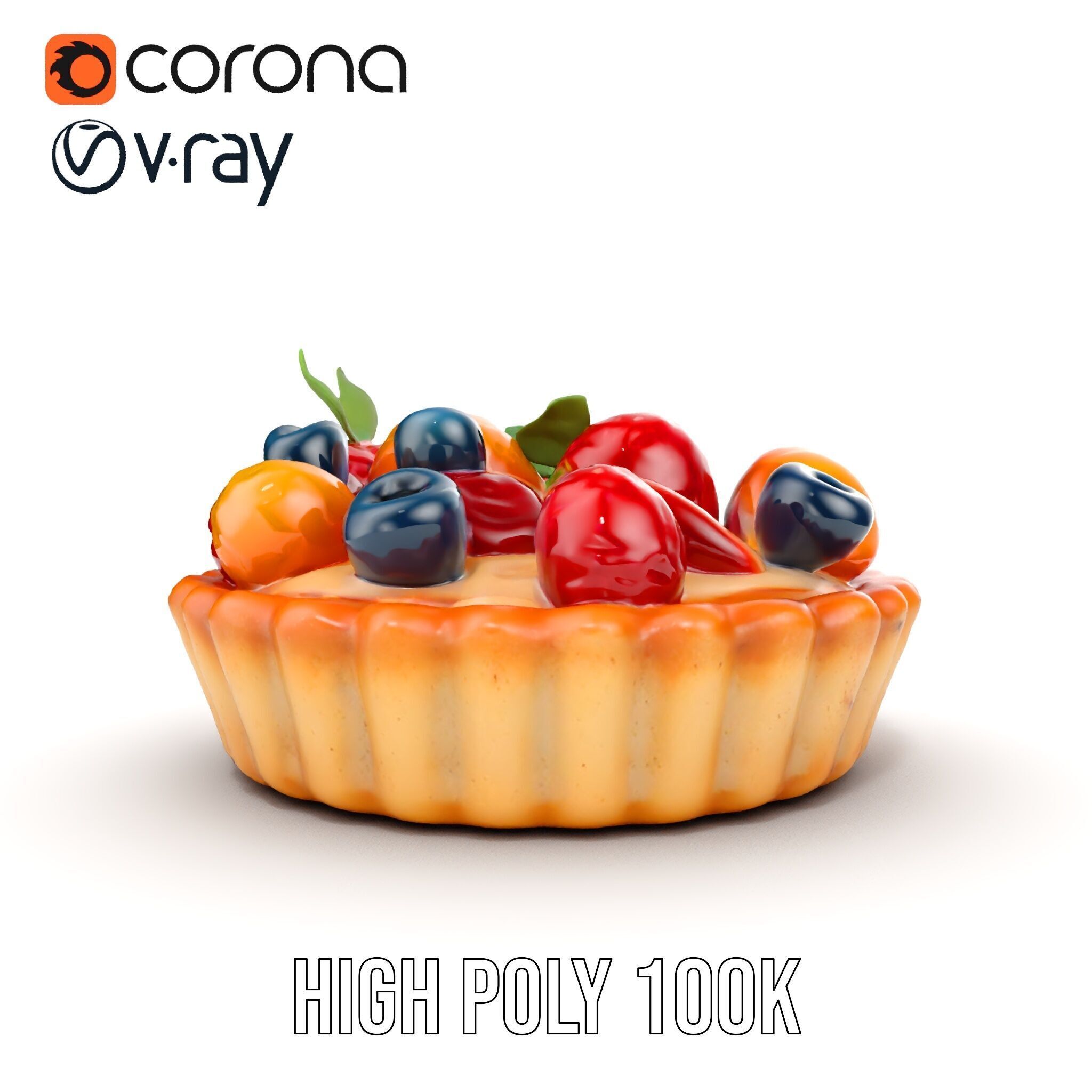 Fruit Tart Model Pack with Detailed PBR Textures Low-poly 3D model_27