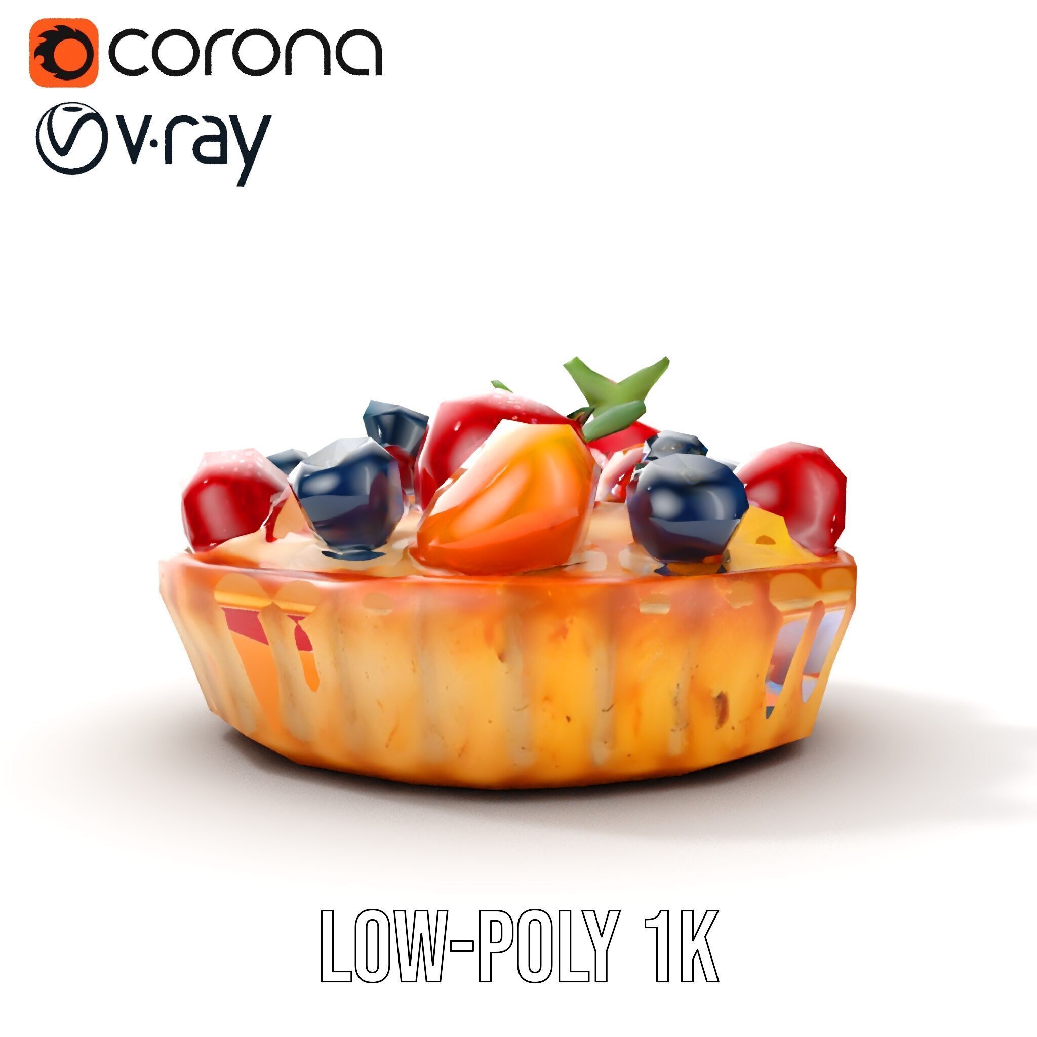 Fruit Tart Model Pack with Detailed PBR Textures Low-poly 3D model_31