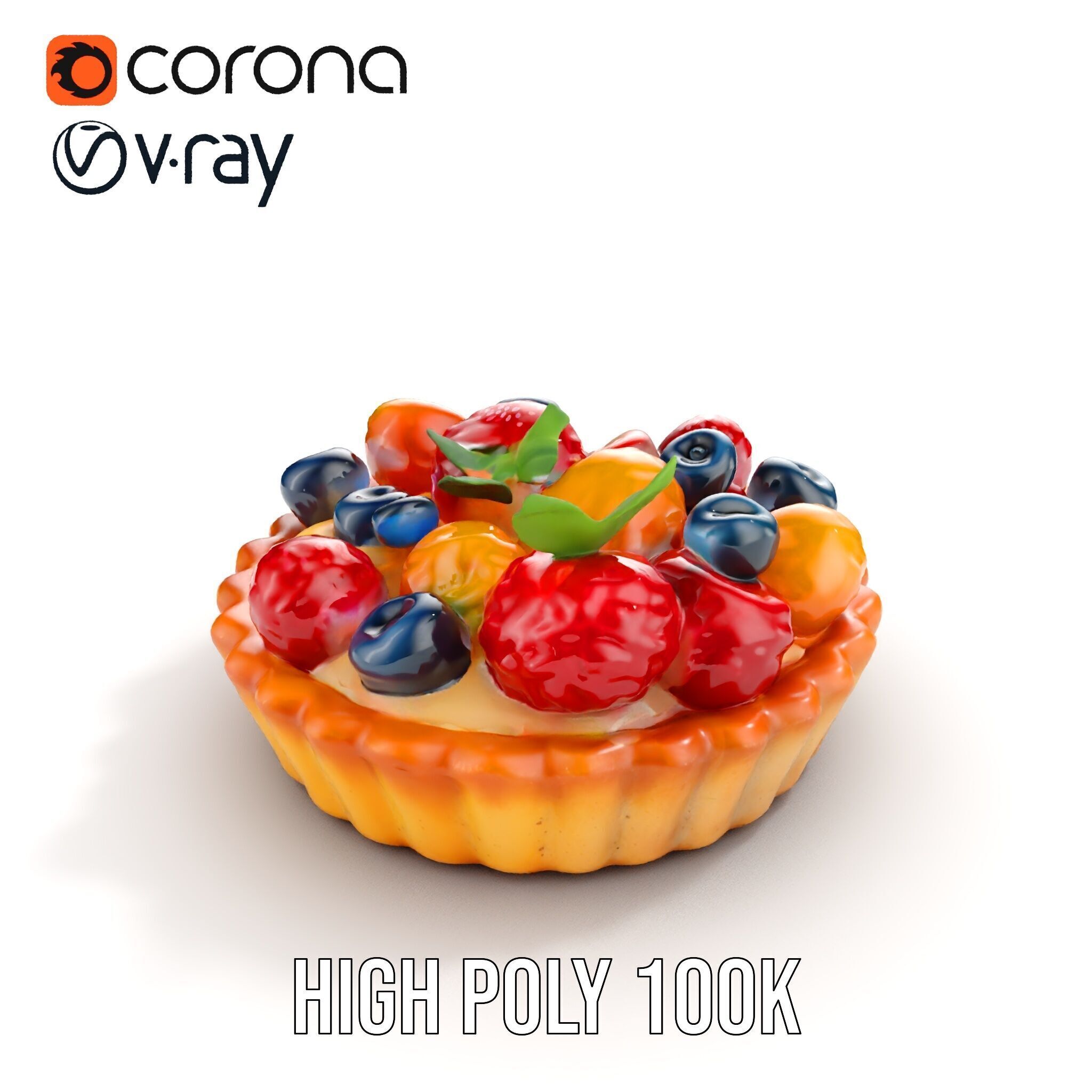 Fruit Tart Model Pack with Detailed PBR Textures Low-poly 3D model_21