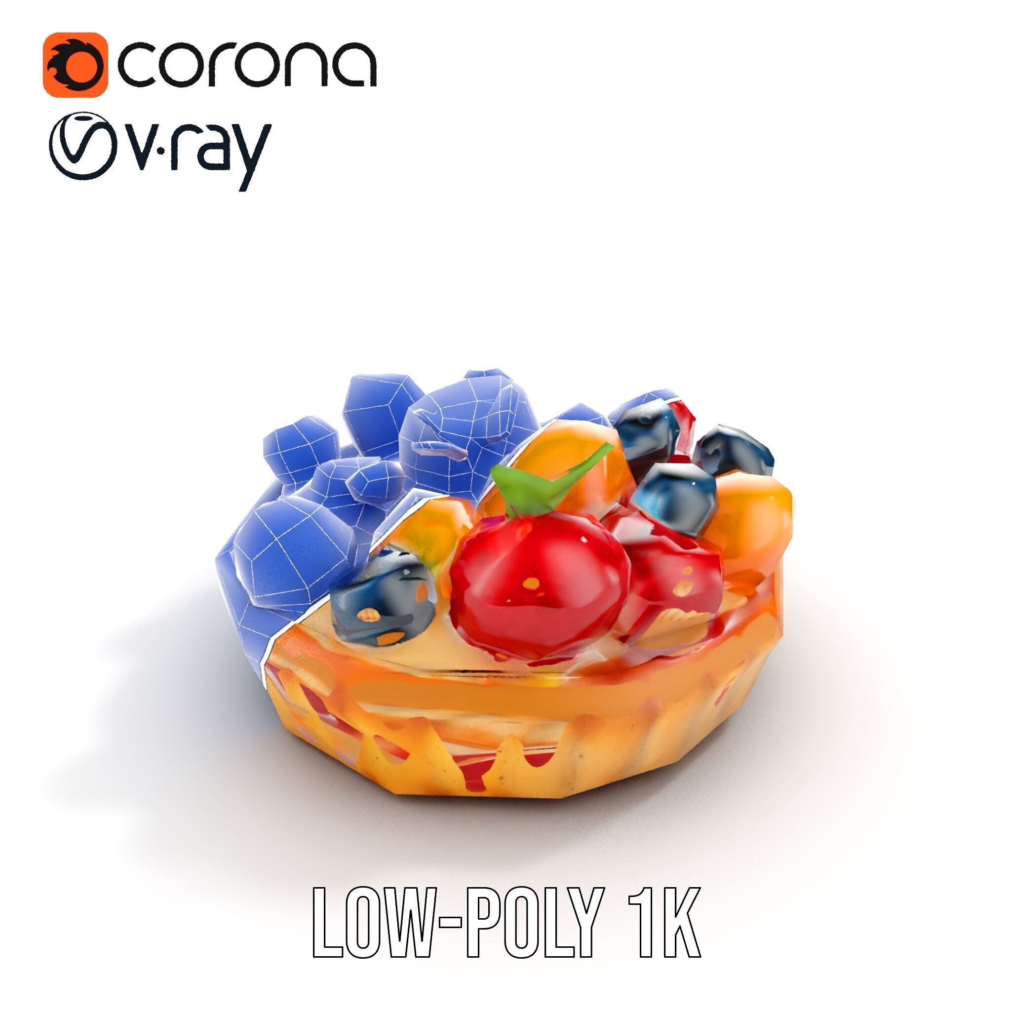 Fruit Tart Model Pack with Detailed PBR Textures Low-poly 3D model_13