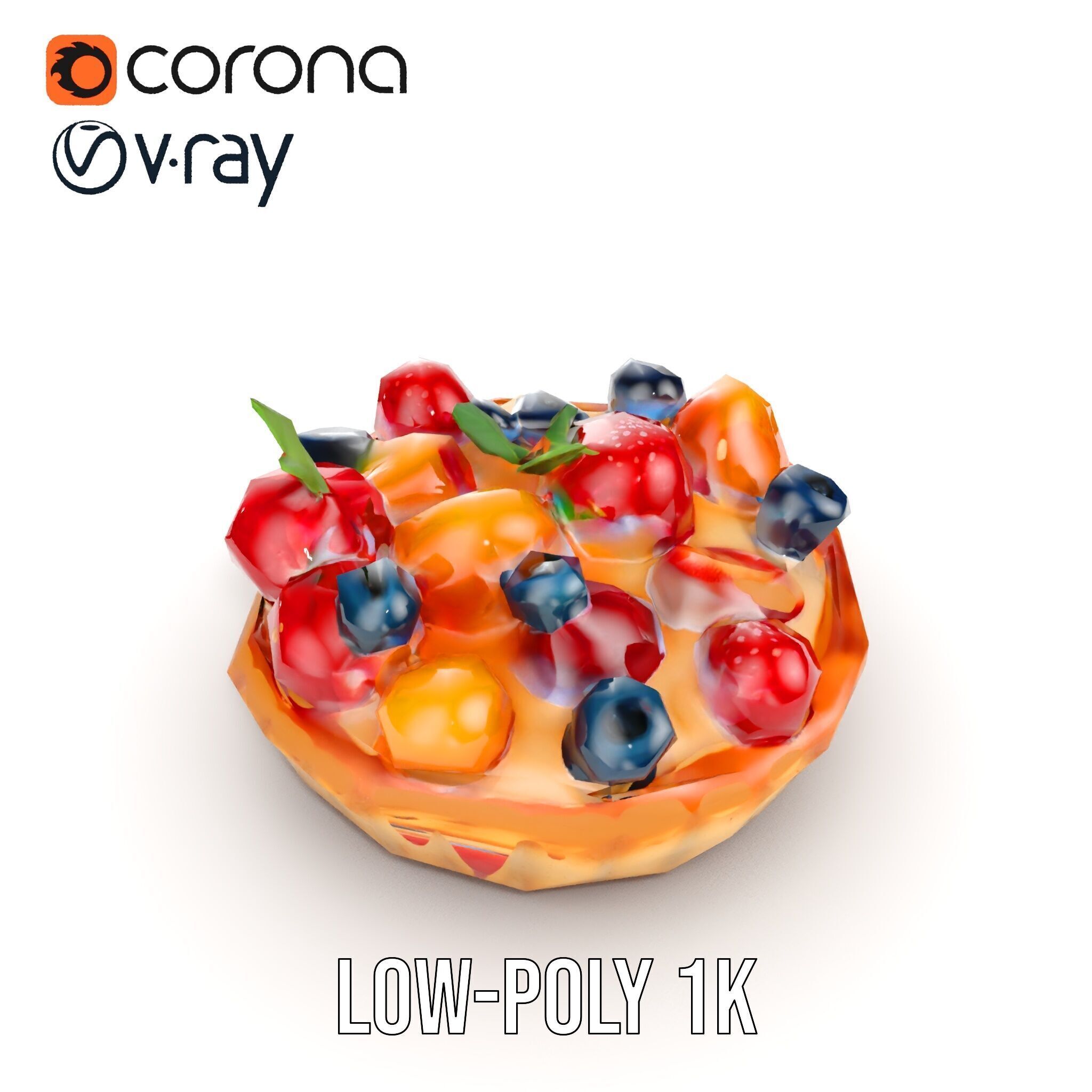 Fruit Tart Model Pack with Detailed PBR Textures Low-poly 3D model_10