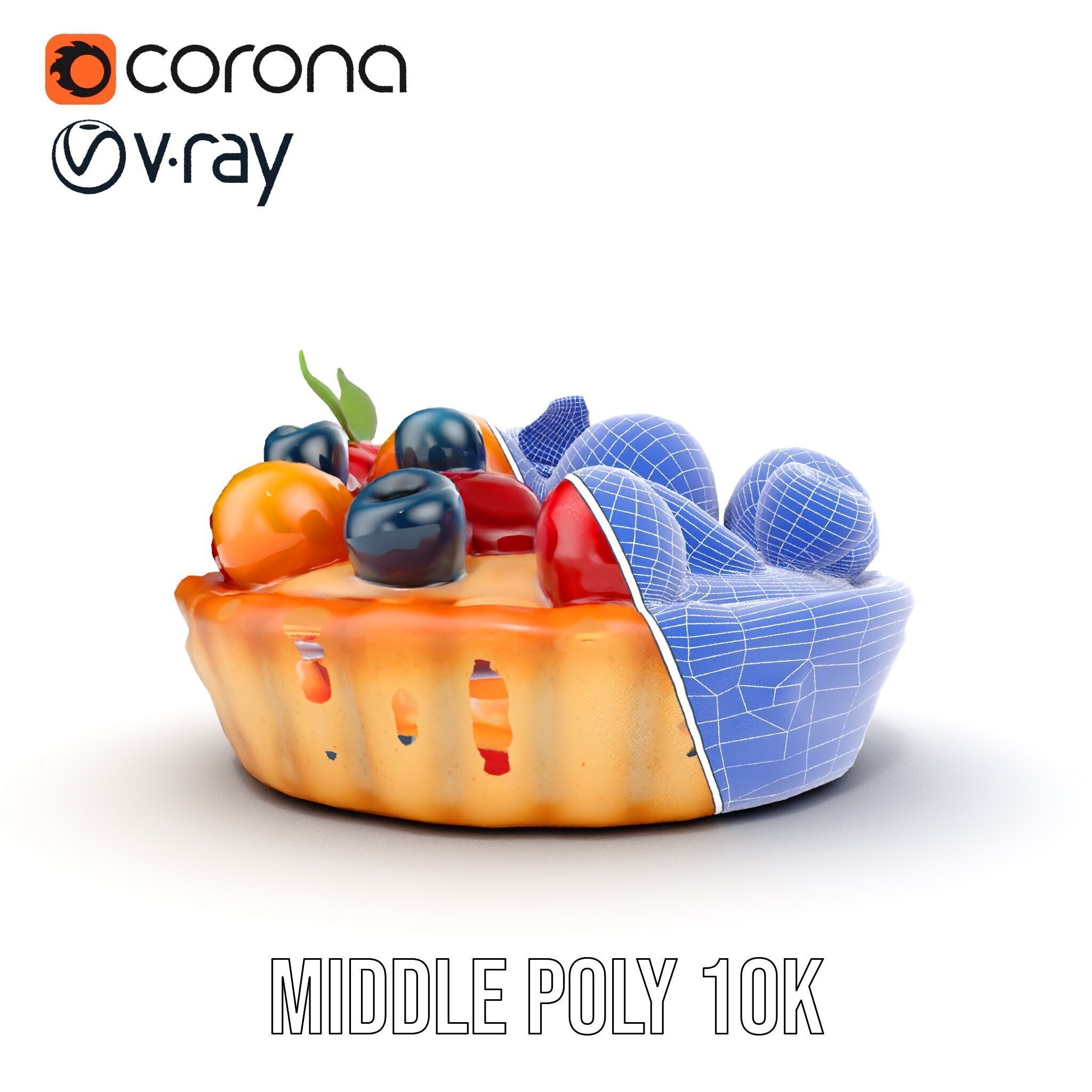 Fruit Tart Model Pack with Detailed PBR Textures Low-poly 3D model_28