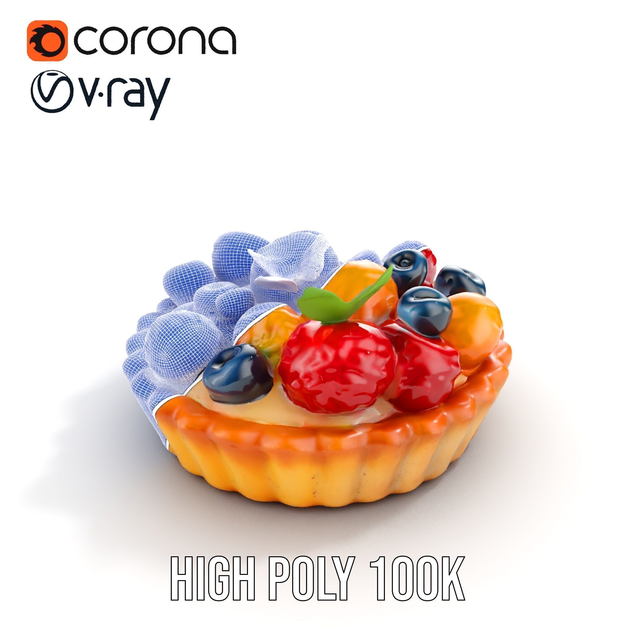 Fruit Tart Model Pack with Detailed PBR Textures Low-poly 3D model_35