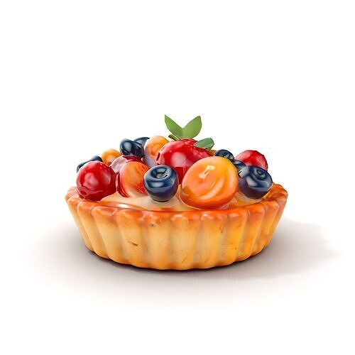Fruit Tart Model Pack with Detailed PBR Textures Low-poly 3D model