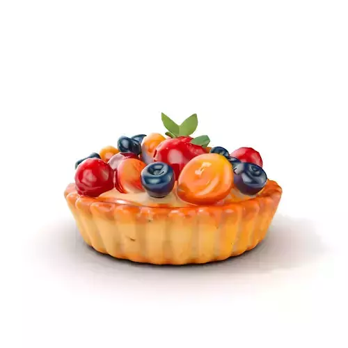 Fruit Tart Model Pack with Detailed PBR Textures Low-poly 3D model