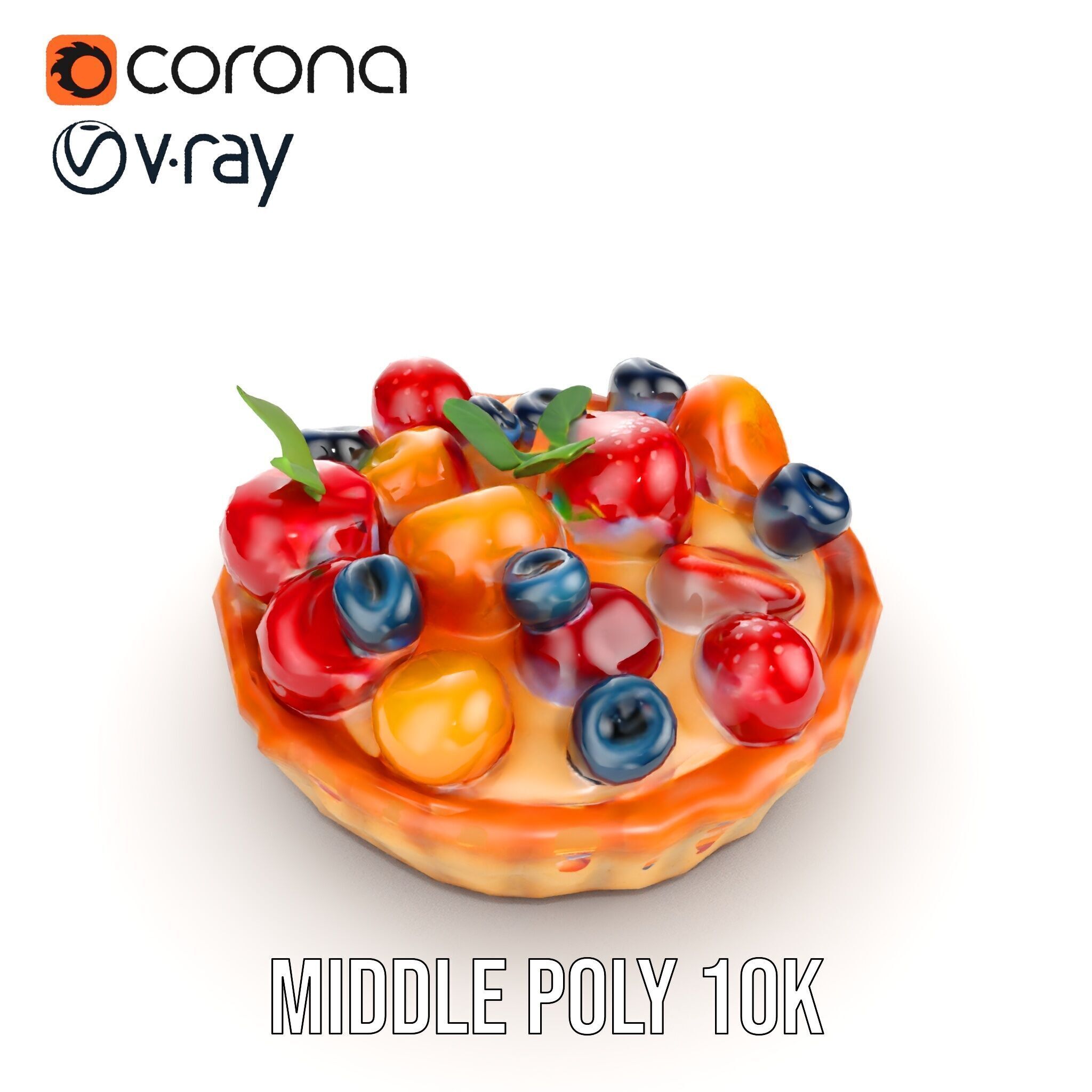 Fruit Tart Model Pack with Detailed PBR Textures Low-poly 3D model_12