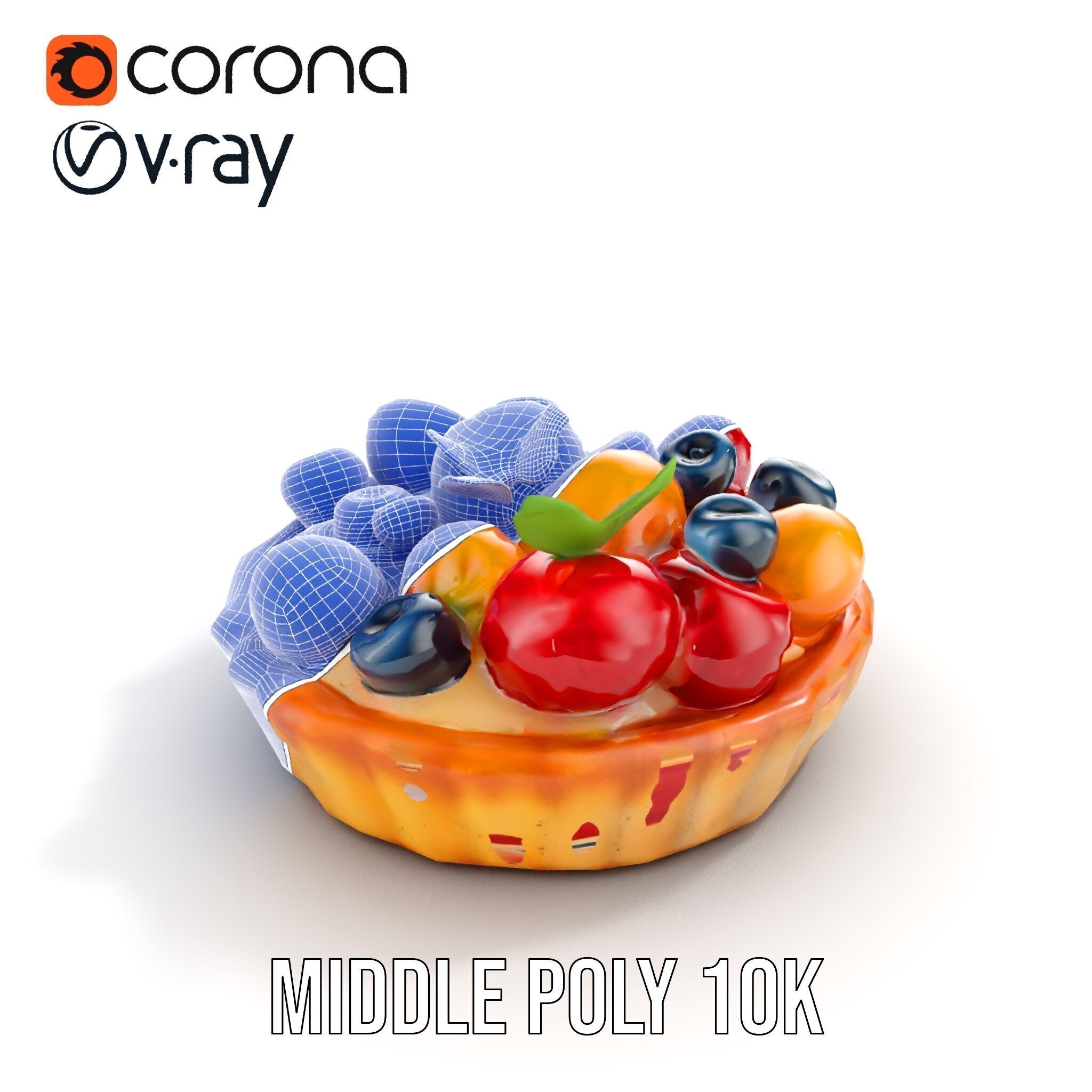Fruit Tart Model Pack with Detailed PBR Textures Low-poly 3D model_19