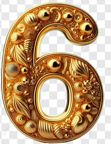 6 Number pendent locket gold  3D print model