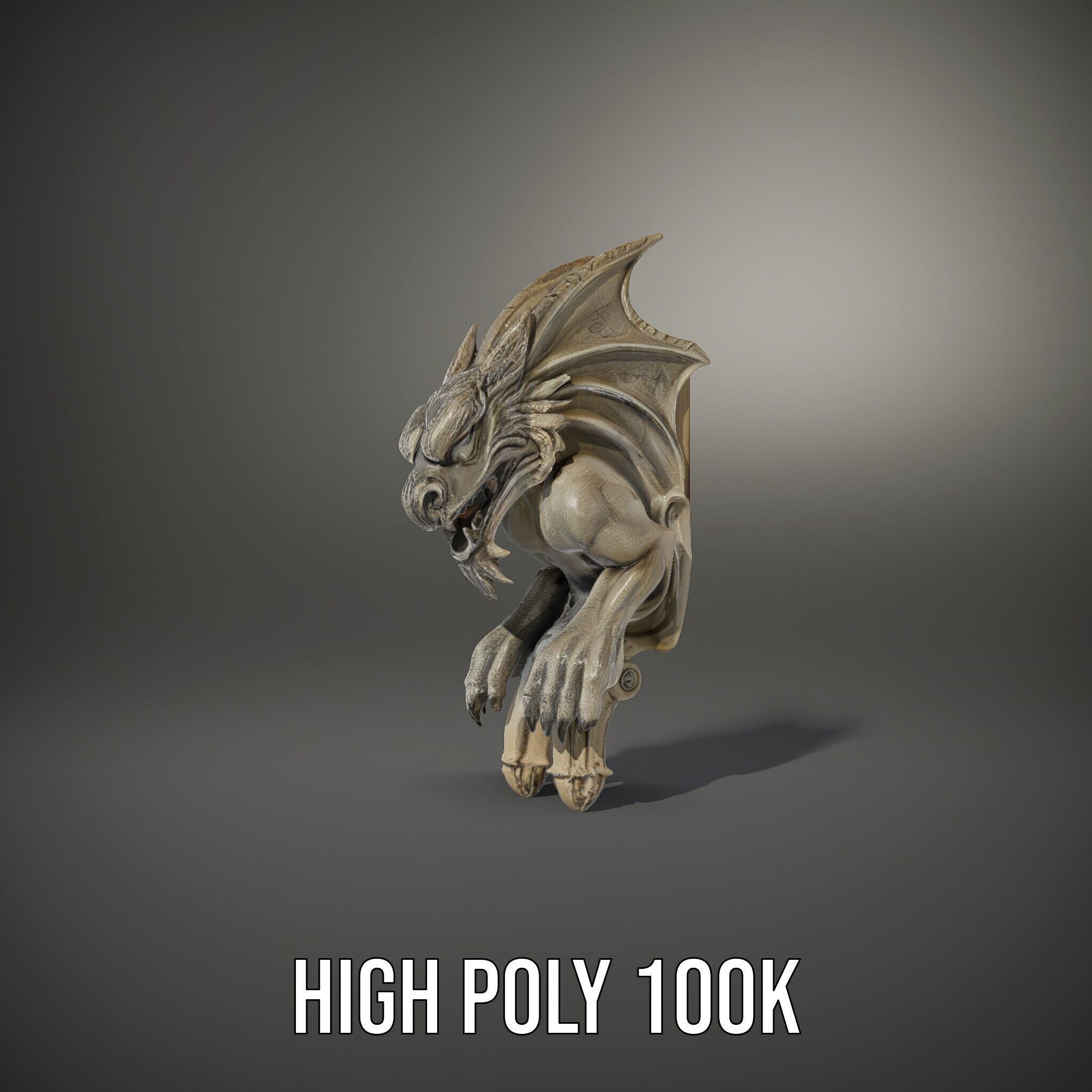 Gargoyle Sculpture D Model Pack Low-poly 3D model_8