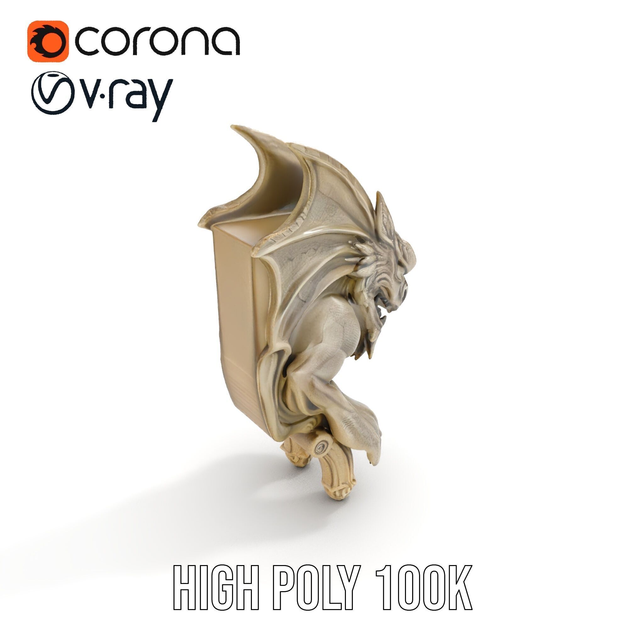 Gargoyle Sculpture D Model Pack Low-poly 3D model_13