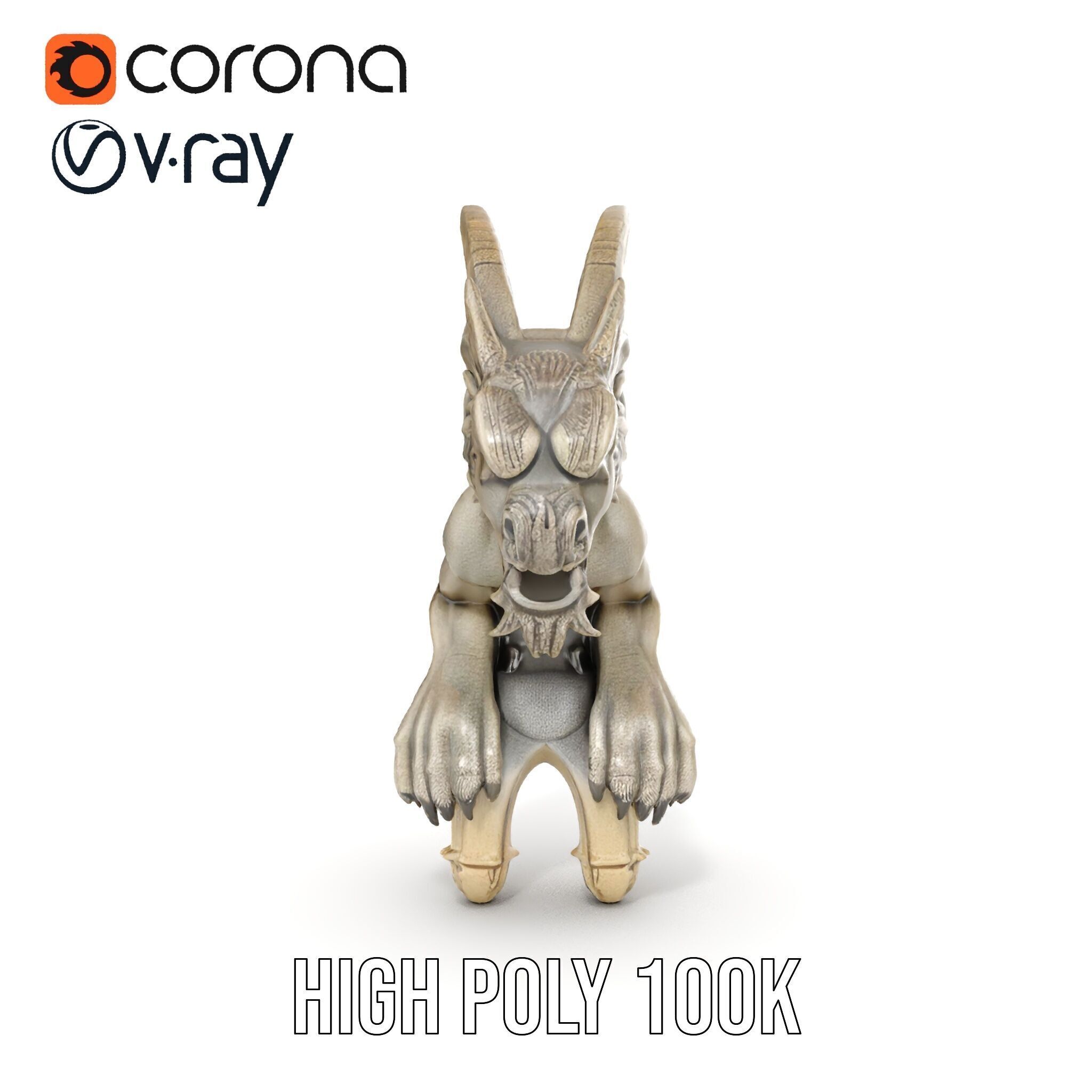 Gargoyle Sculpture D Model Pack Low-poly 3D model_37