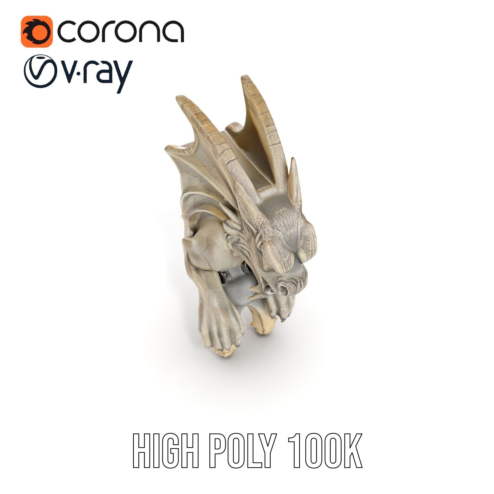 Gargoyle Sculpture D Model Pack Low-poly 3D model_27