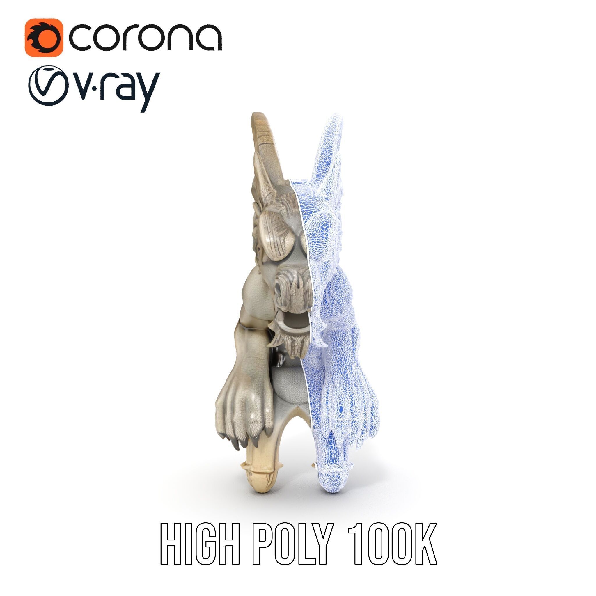 Gargoyle Sculpture D Model Pack Low-poly 3D model_31