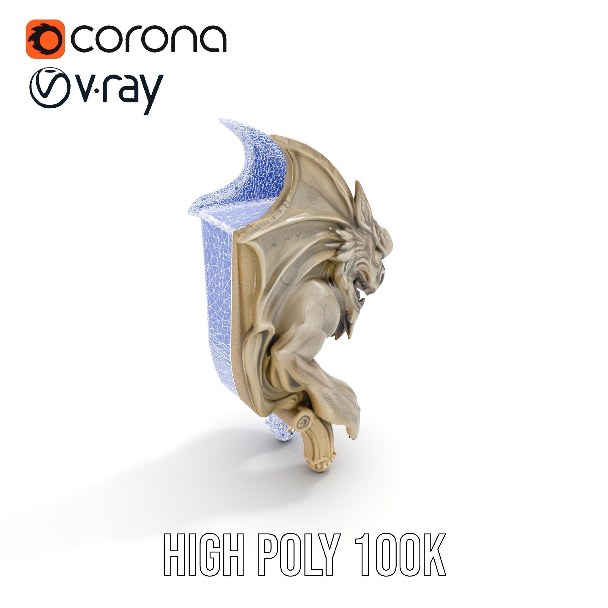 Gargoyle Sculpture D Model Pack Low-poly 3D model_23