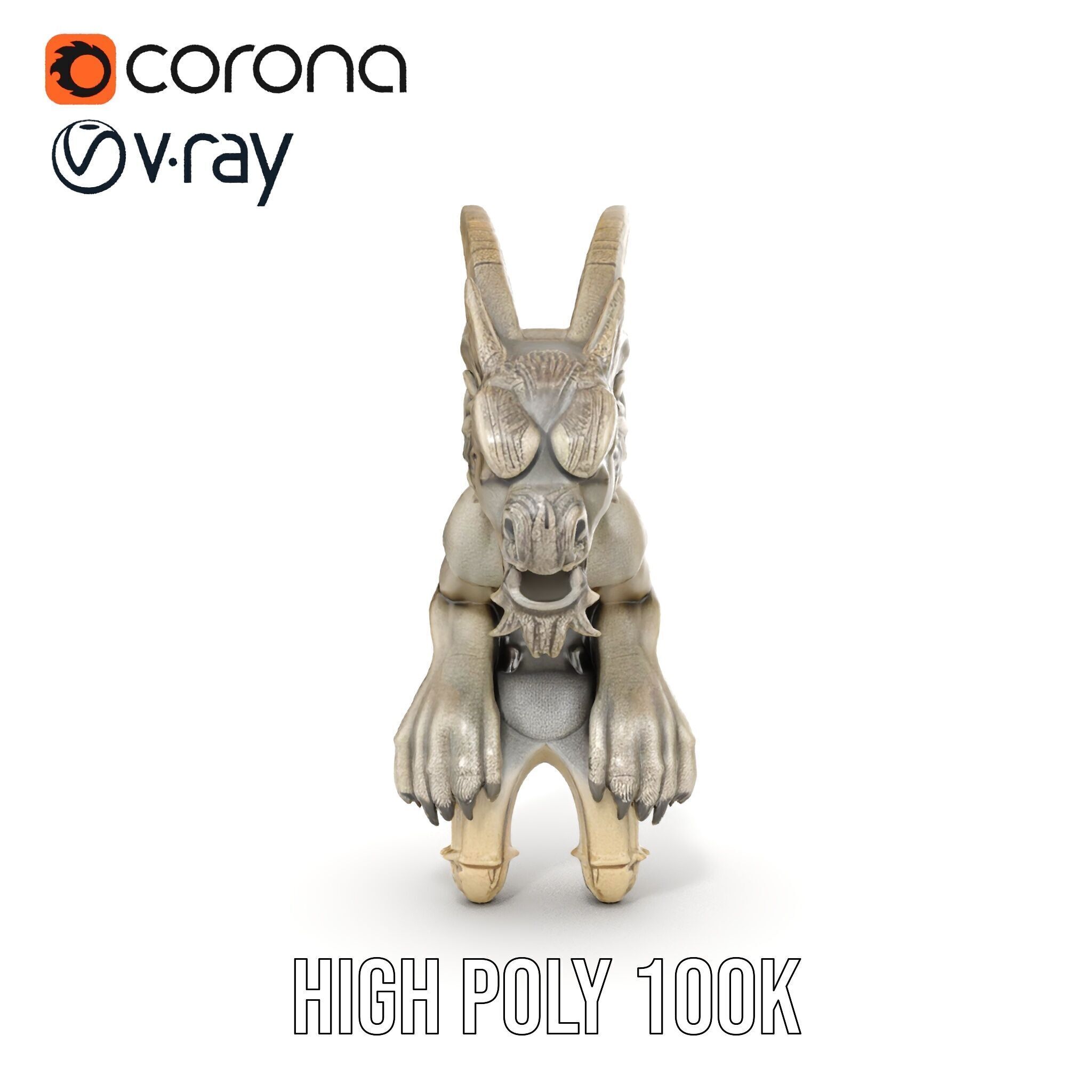 Gargoyle Sculpture D Model Pack Low-poly 3D model_9