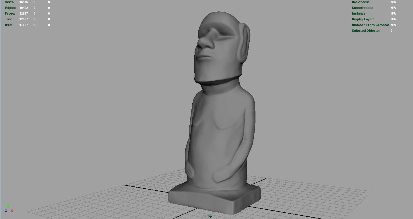 MOAI STATUE Low-poly 3D model_2