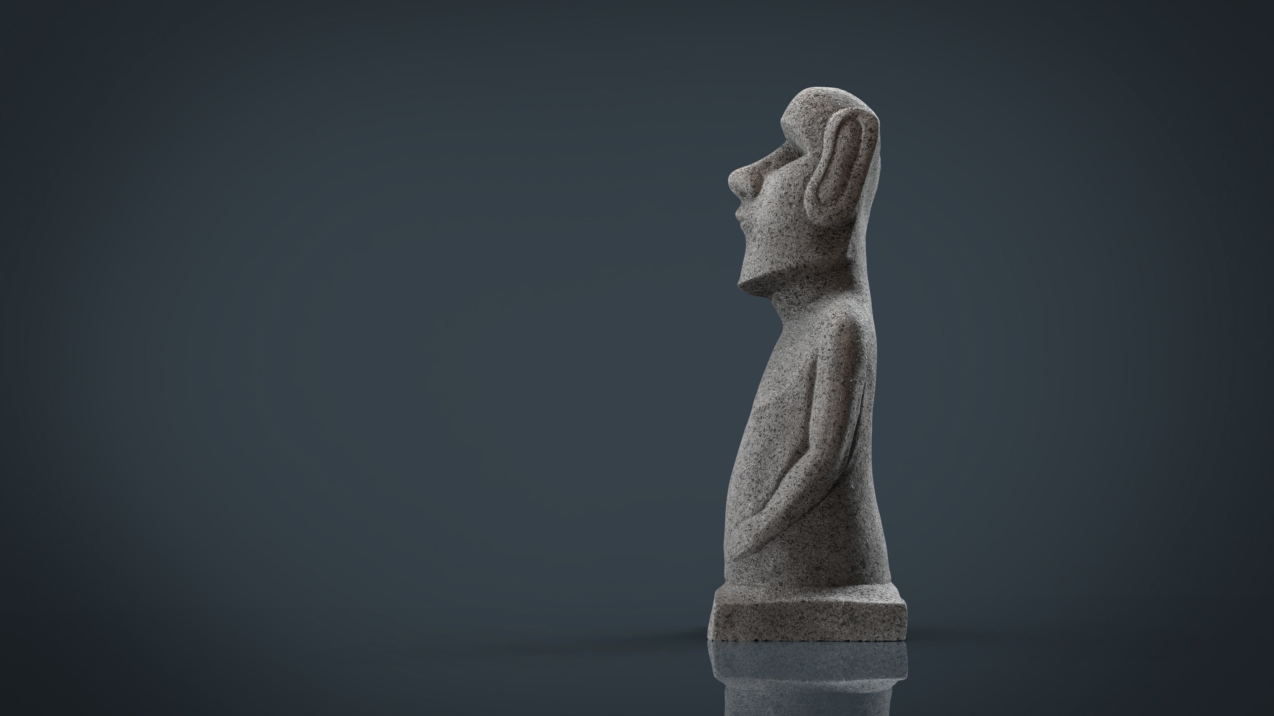MOAI STATUE Low-poly 3D model_4