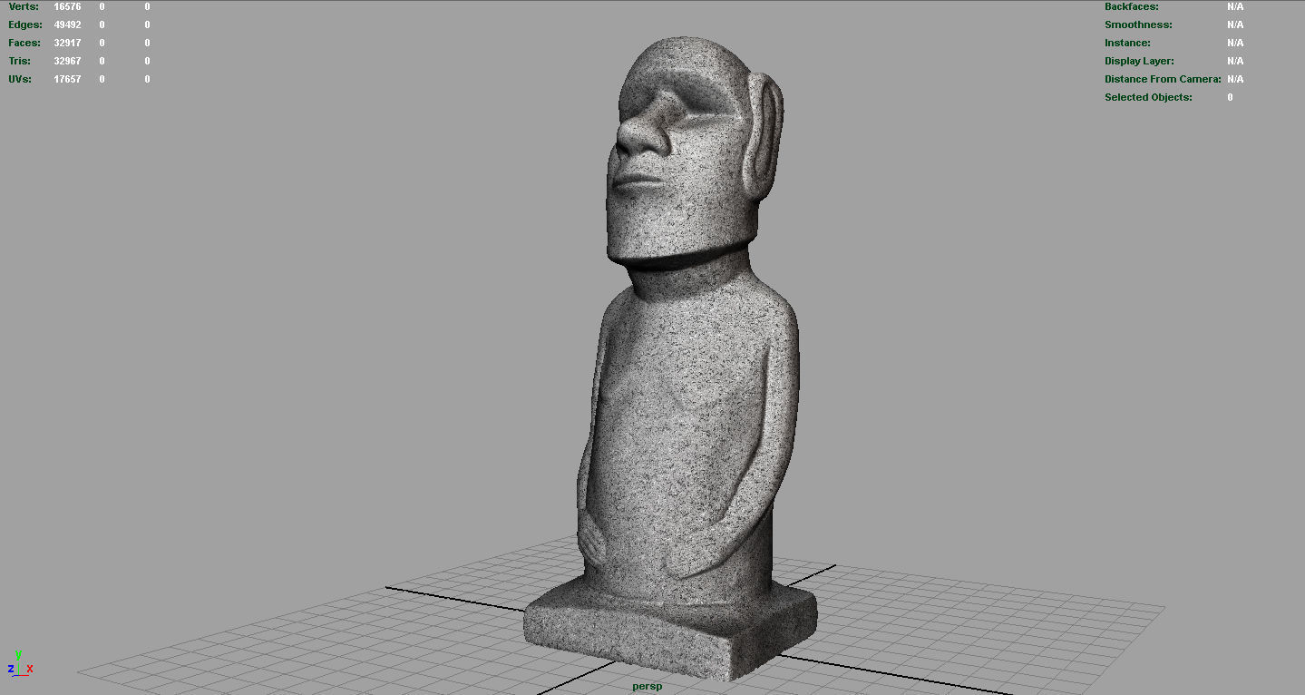 MOAI STATUE Low-poly 3D model_9