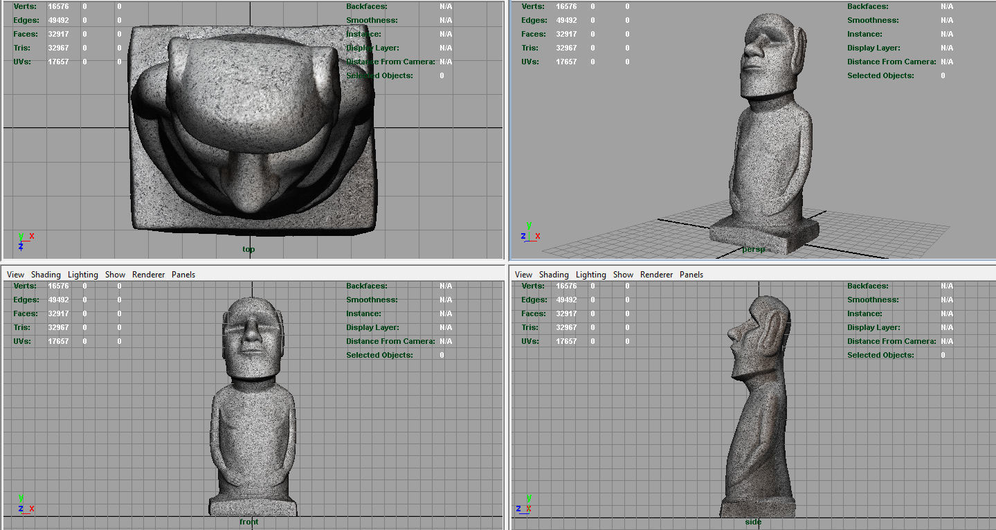MOAI STATUE Low-poly 3D model_6