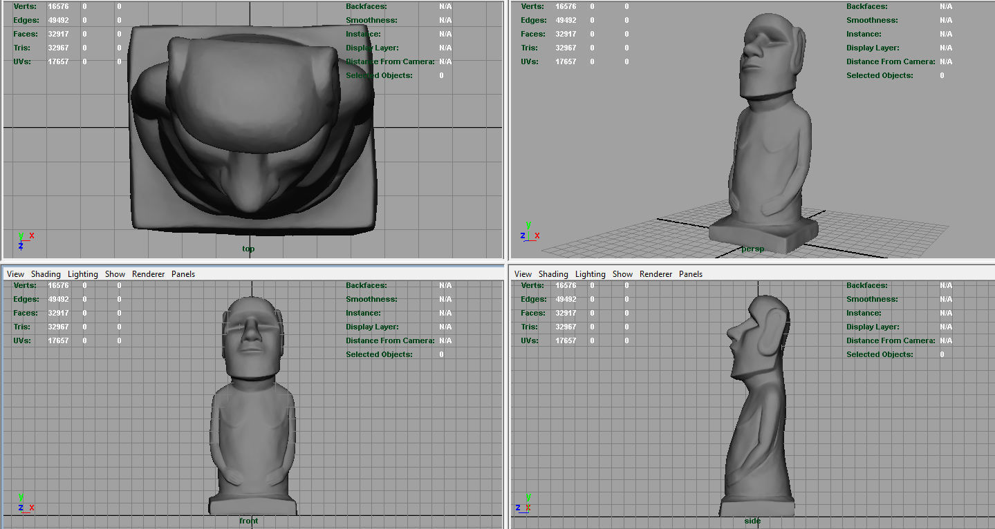 MOAI STATUE Low-poly 3D model_7