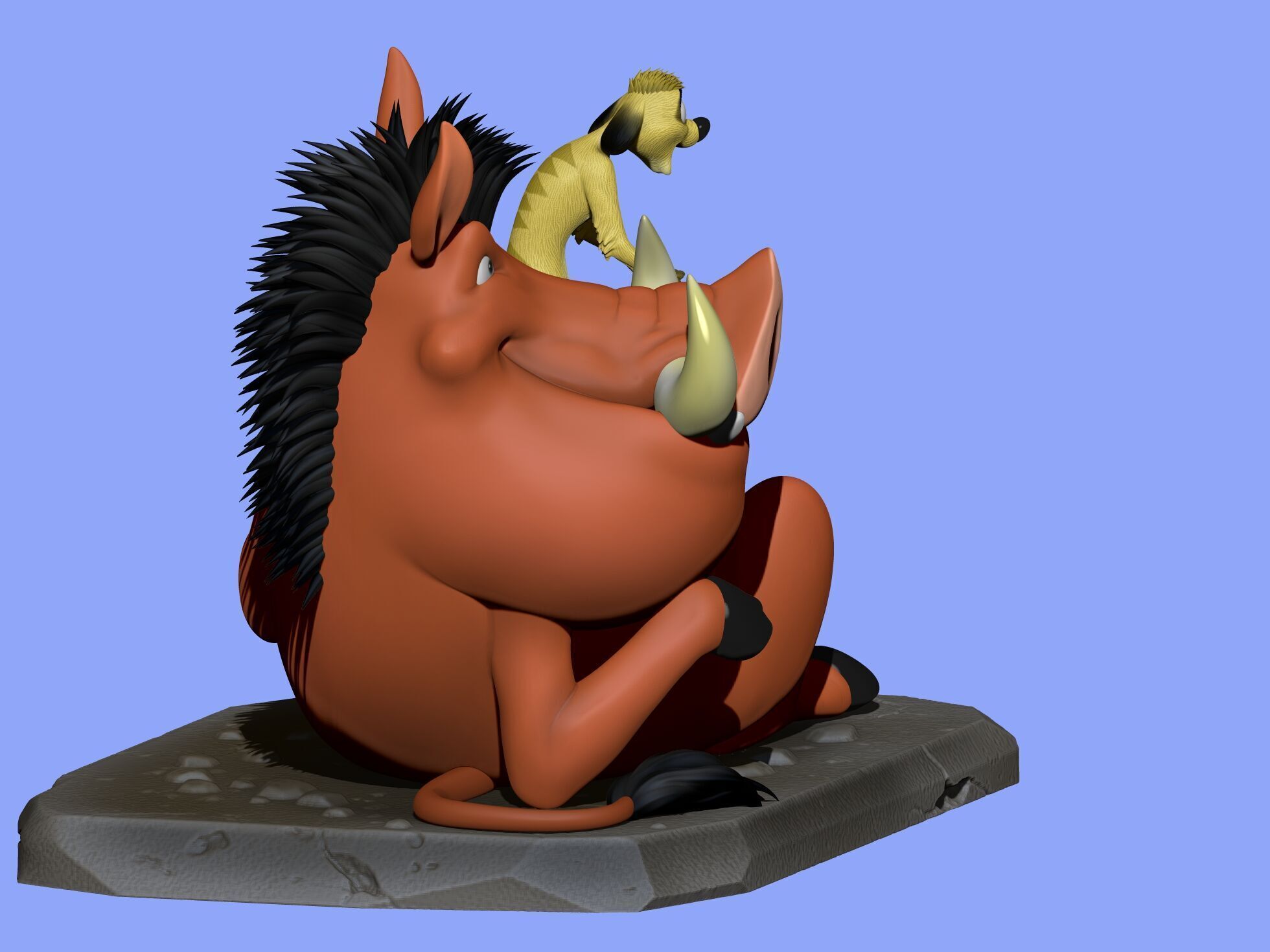 Timon and Pumbaa for 3d printing STL 3D print model_6