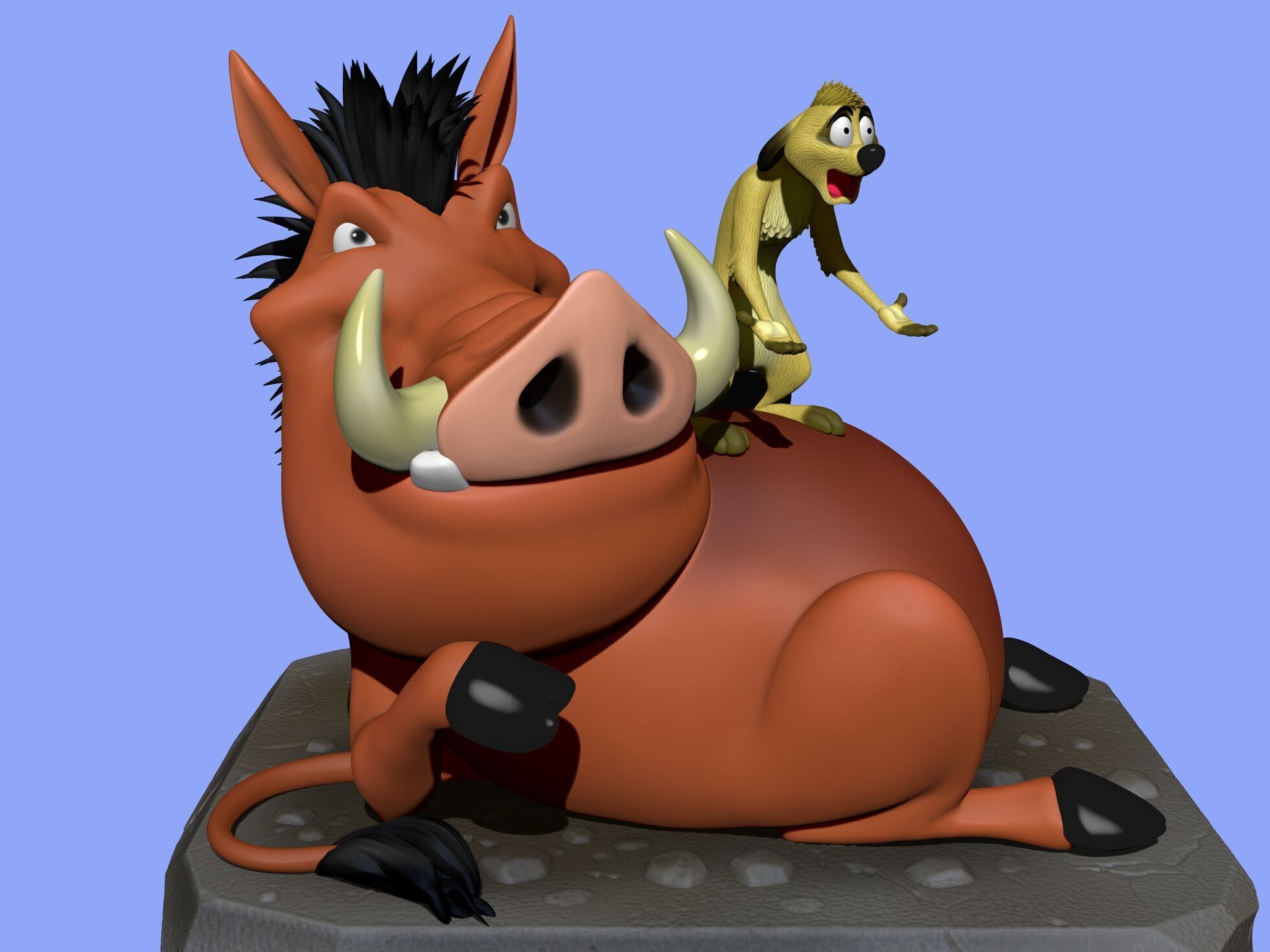 Timon and Pumbaa for 3d printing STL 3D print model_10