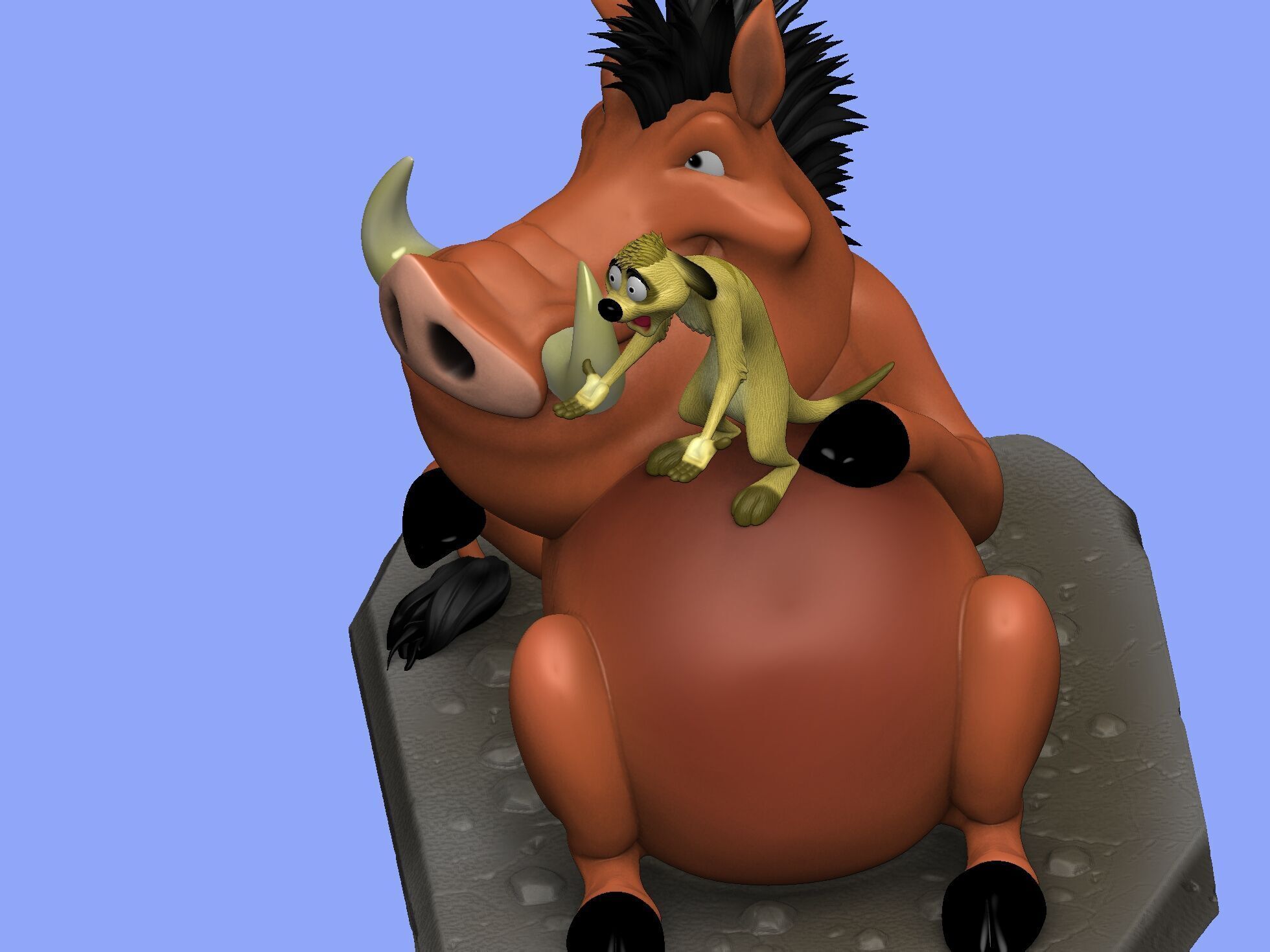 Timon and Pumbaa for 3d printing STL 3D print model_1