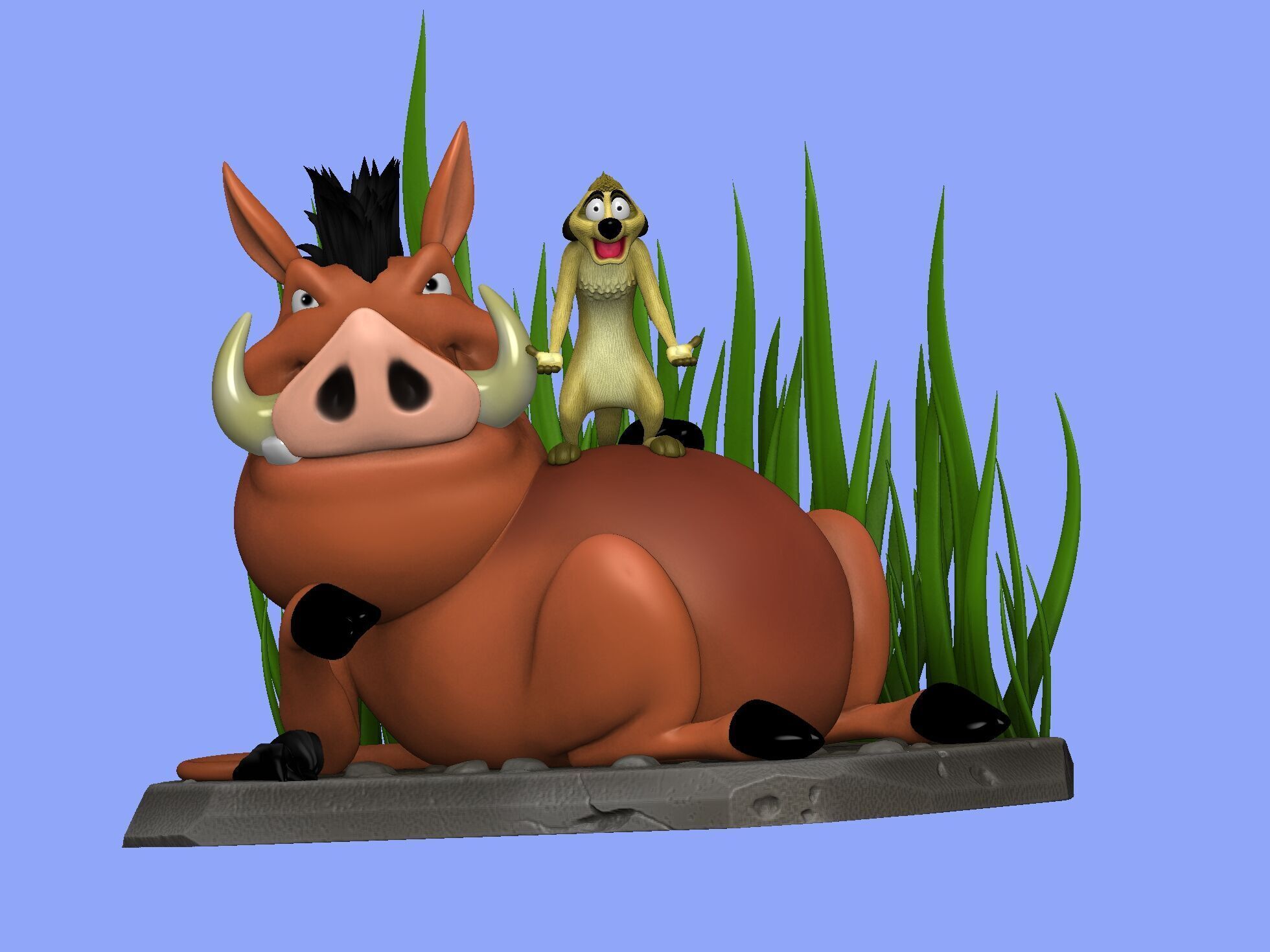 Timon and Pumbaa for 3d printing STL 3D print model_25