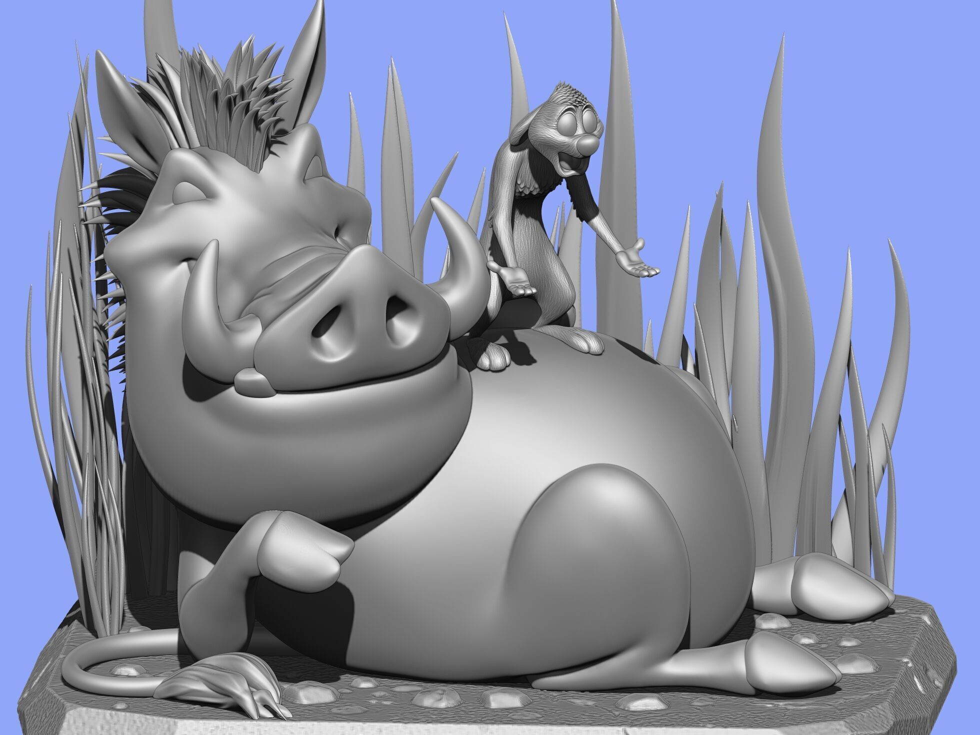 Timon and Pumbaa for 3d printing STL 3D print model_19