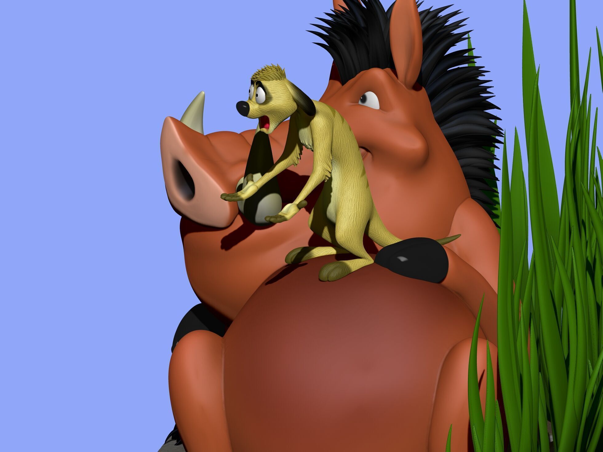 Timon and Pumbaa for 3d printing STL 3D print model_28