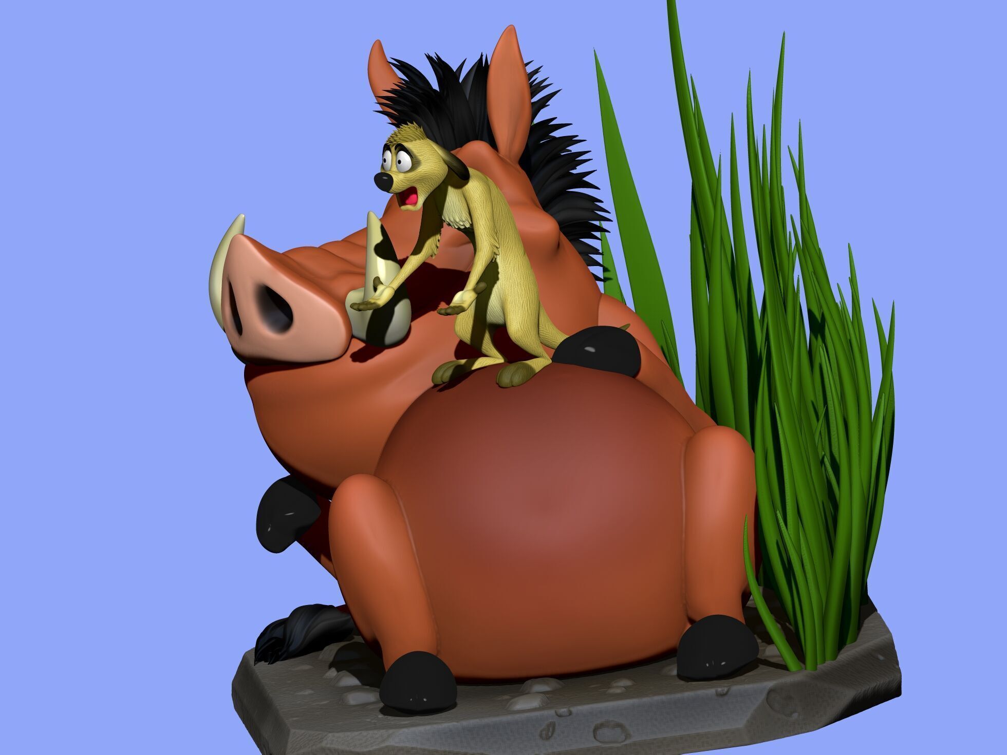 Timon and Pumbaa for 3d printing STL 3D print model_27