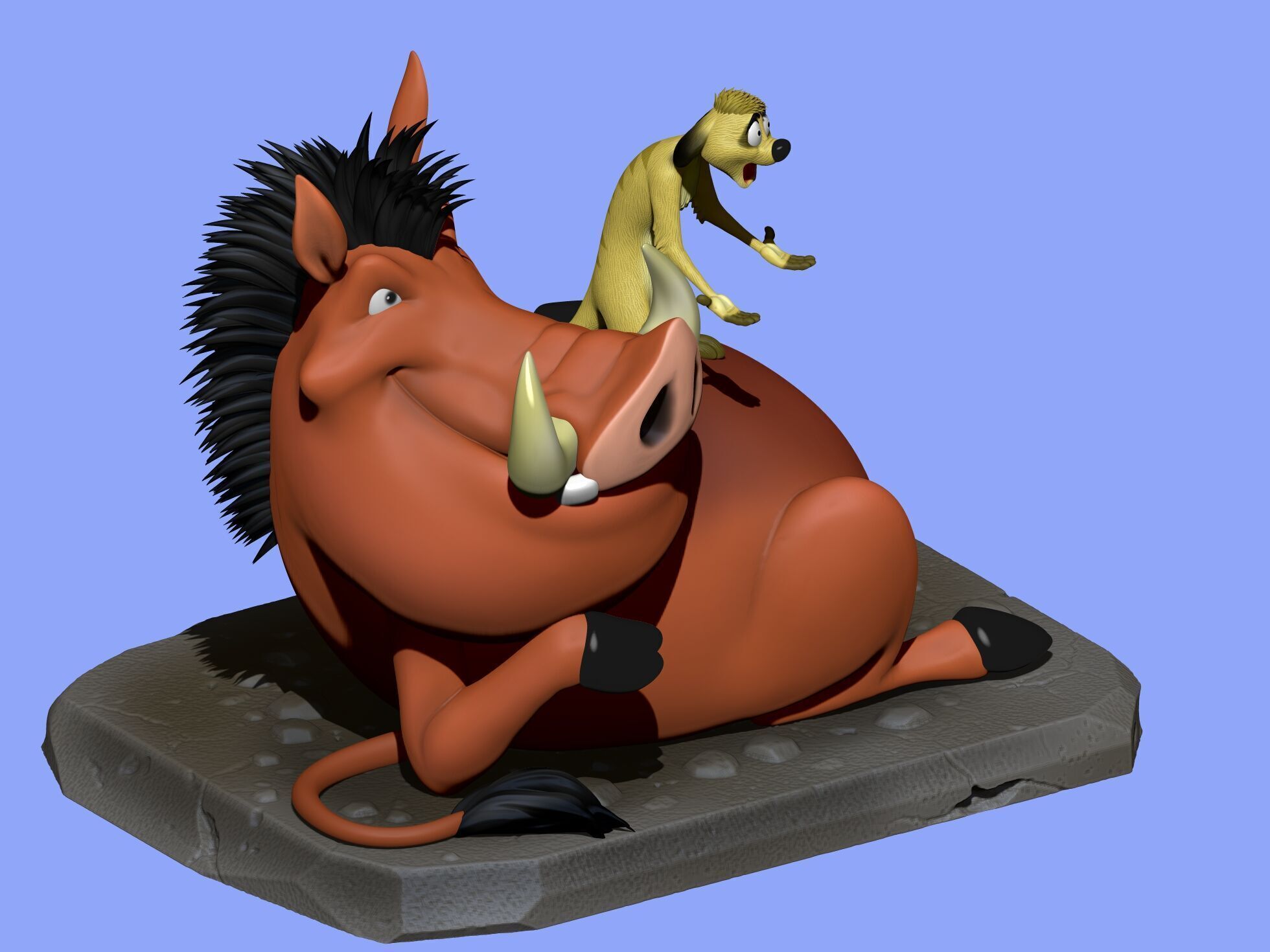 Timon and Pumbaa for 3d printing STL 3D print model_7