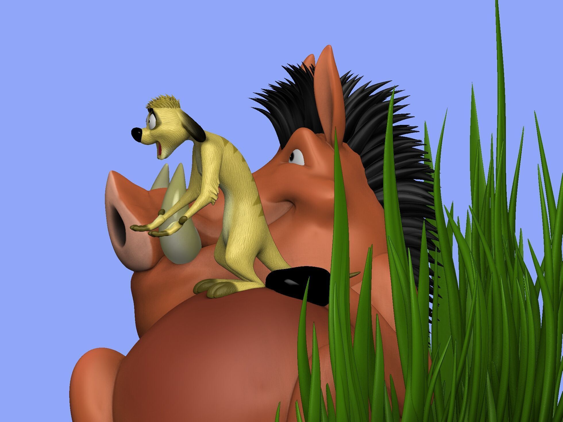 Timon and Pumbaa for 3d printing STL 3D print model_29