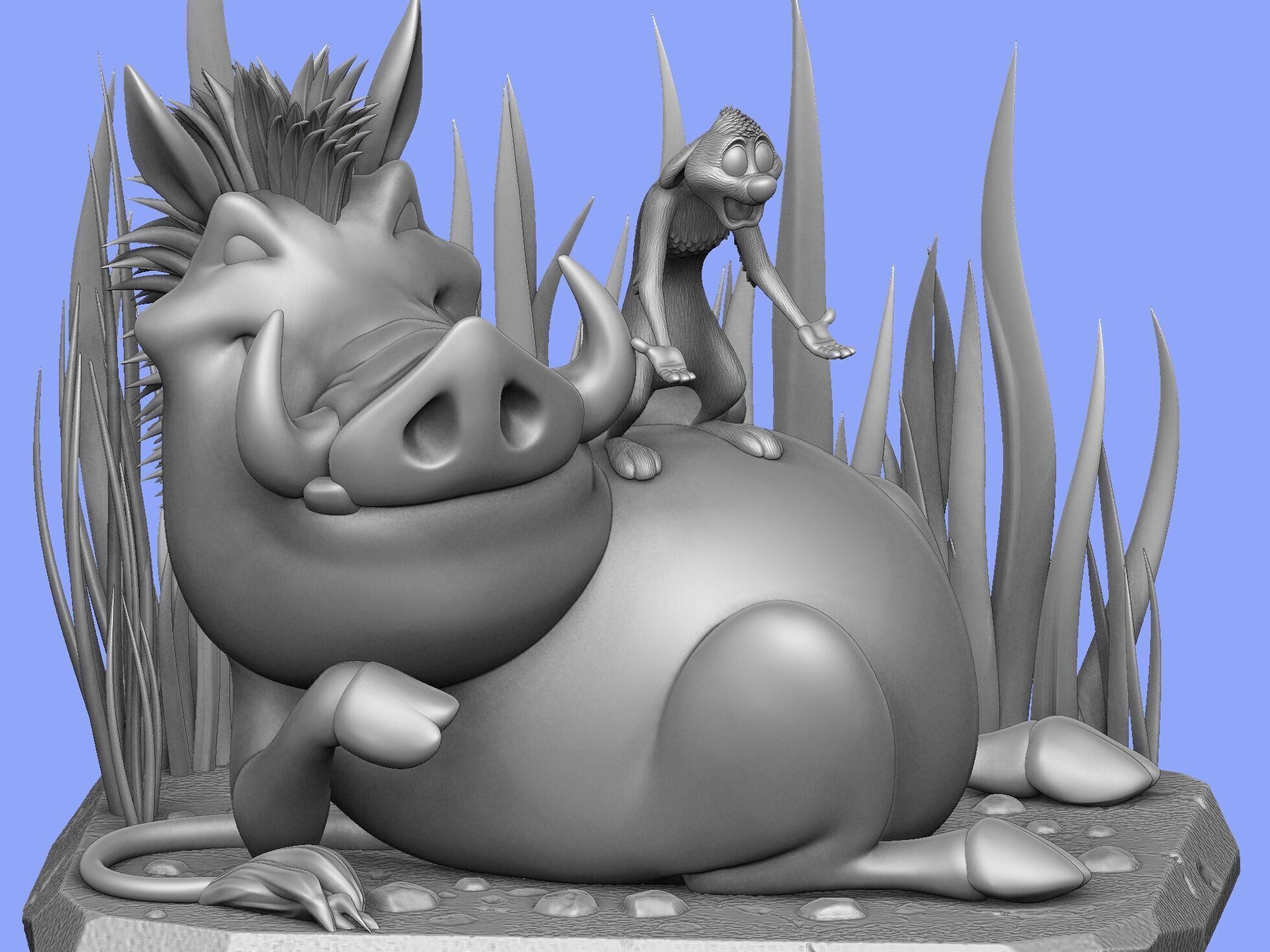 Timon and Pumbaa for 3d printing STL 3D print model_20